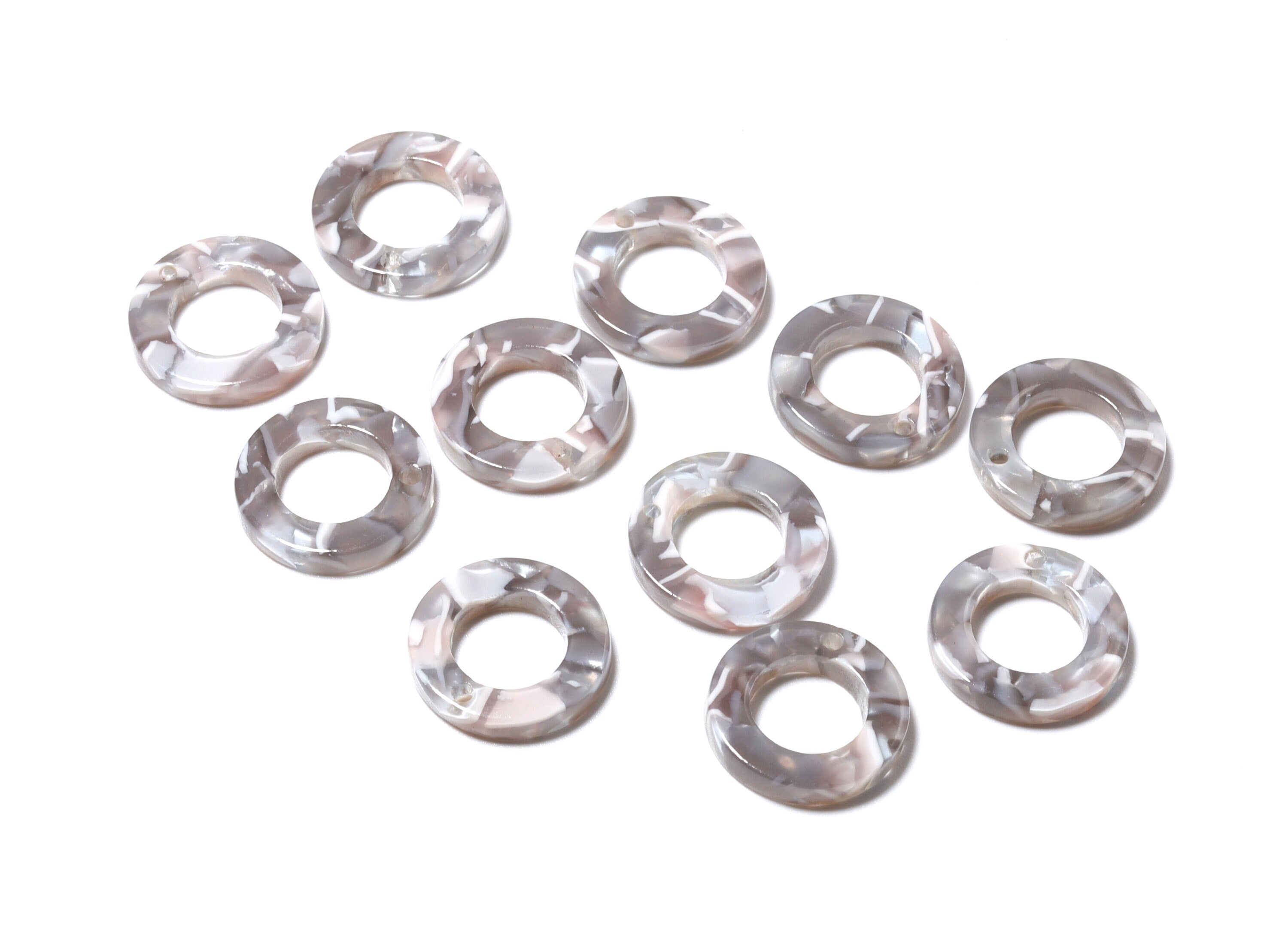 Acetate Hoop Earring Charms - Circle Shaped Pendant - Earring Findings - Jewelry Supplies - Color Code: A20 -15.9x15.9x2.66mm - AC1117F - DOMEDBAZAAR