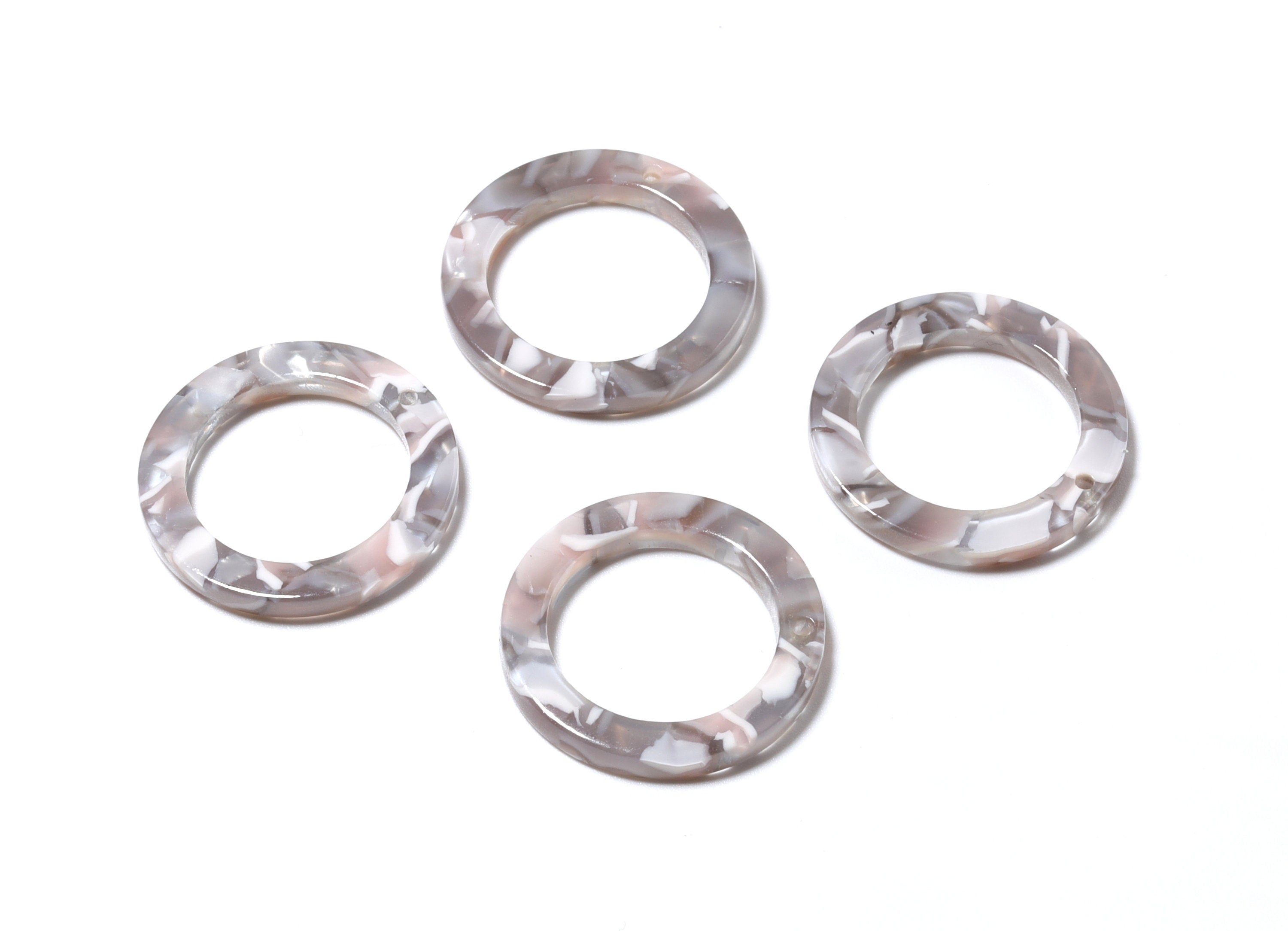 Acetate Hoop Charms - Circle Earring and Pendant - Earring Findings - Jewelry Supplies - Color Code: A20 - 22.8x22.8x2.63mm - AC1118F - DOMEDBAZAAR