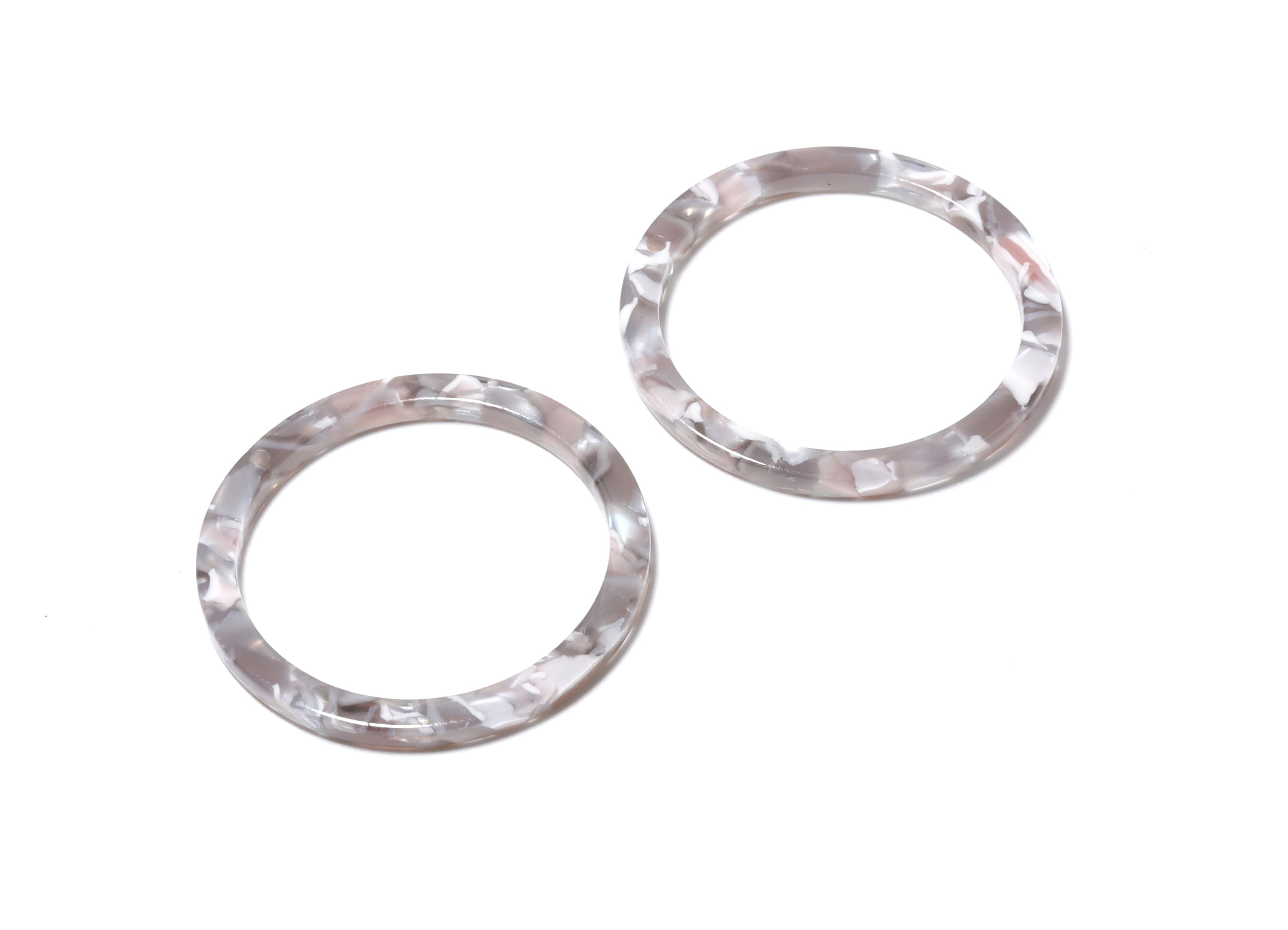 Acetate Hoop Earrings Charms - Circle Shaped Pendant - Earring Findings - Jewelry Supplies - Color Code: A20 - 36.5x36.5x2.6mm - AC1120F - DOMEDBAZAAR
