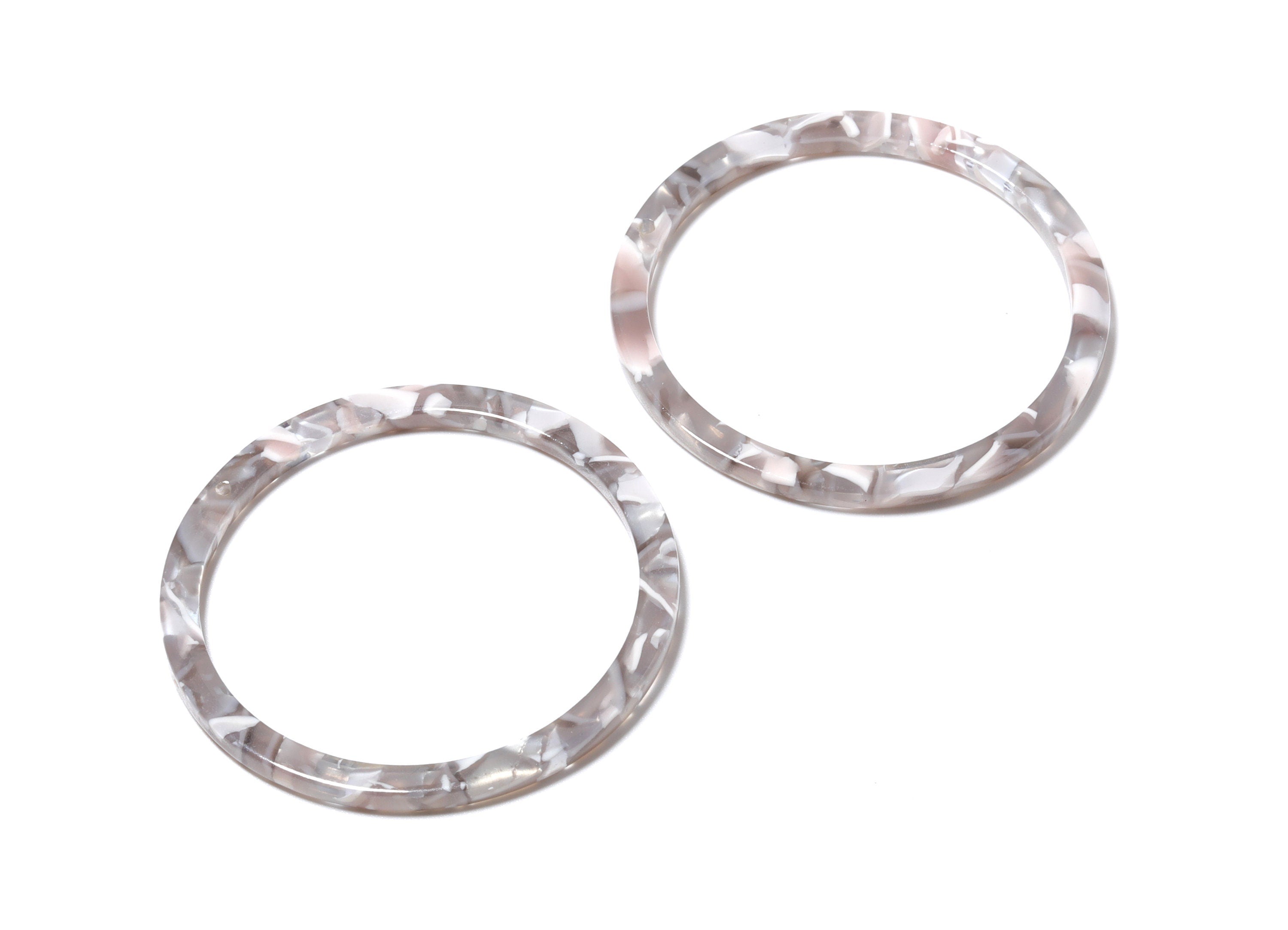 Acetate Hoop Earrings Charms - Circle Pendant - Earring Findings - Jewelry Supplies - Color Code: A20 - 44.3x44.3x2.7mm - AC1126F - DOMEDBAZAAR