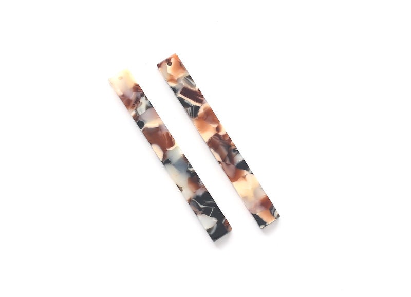Acetate Stick Charms - Bar Earrings and Pendant - Earring Findings  - Jewelry Supplies - Color Code: A51 - 59x7x2.5mm - AC1049N - DOMEDBAZAAR