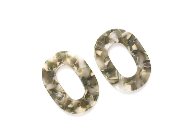Acetate Oval Charms - Oval Earrings and Pendant - Earring Findings - Jewelry Supplies - Color Code: A86 - 47x34.9x2.5mm - AC1065K - DOMEDBAZAAR