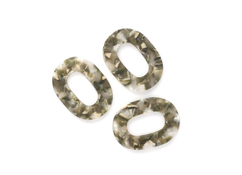Acetate Oval Charms - Oval Earrings and Pendant - Earring Findings - Jewelry Supplies - Color Code: A86 - 47x34.9x2.5mm - AC1065K - DOMEDBAZAAR