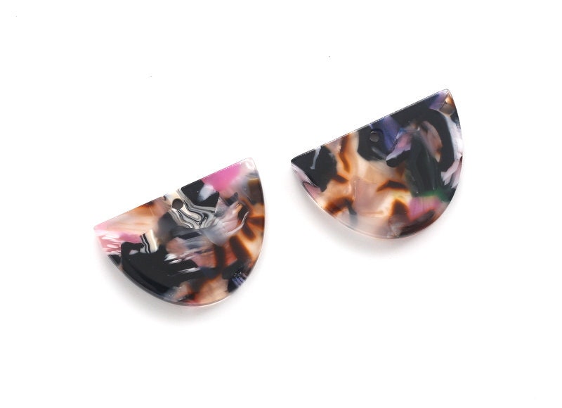Acetate D Charms -D Earrings and Pendant - Earring Findings - Jewelry Supplies - Color Code: A11 - 17x25x2.5mm - AC1058J - DOMEDBAZAAR