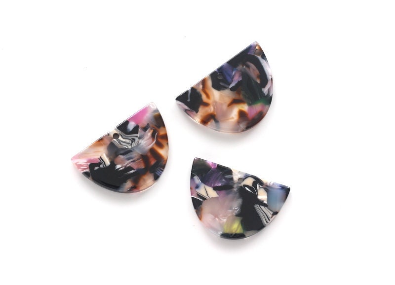 Acetate D Charms -D Earrings and Pendant - Earring Findings - Jewelry Supplies - Color Code: A11 - 17x25x2.5mm - AC1058J - DOMEDBAZAAR