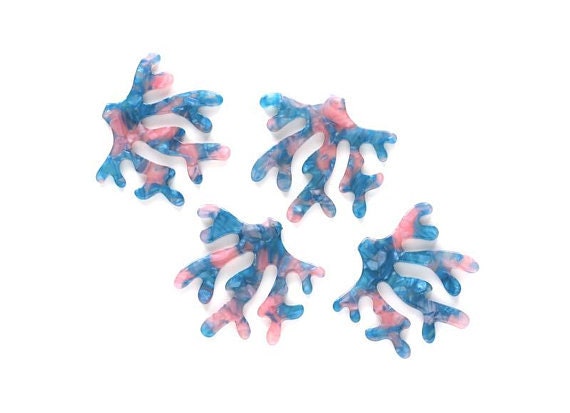 Acetate Coral Charms - Coral Earring and Pendant - Earring Findings - Jewelry Supplys - Color Code: A102 - 39.2x37.25x2.63mm - AC1108C - DOMEDBAZAAR