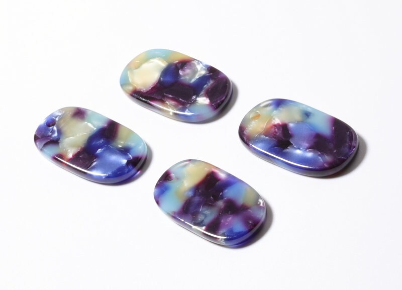 Acetate Oval Earring Charms - Acrylic Oval Pendant - Earring Findings - Jewelry Supplies - Color Code: A23 - 26.65x13.9x2.63mm - AC1156D - DOMEDBAZAAR