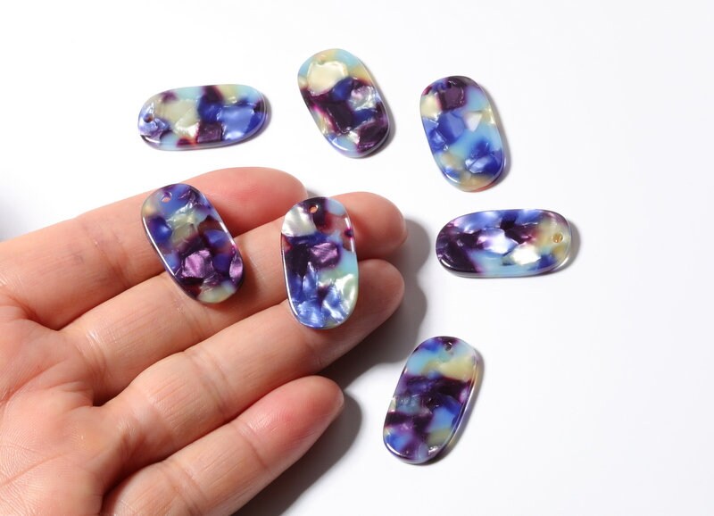 Acetate Oval Earring Charms - Acrylic Oval Pendant - Earring Findings - Jewelry Supplies - Color Code: A23 - 26.65x13.9x2.63mm - AC1156D - DOMEDBAZAAR