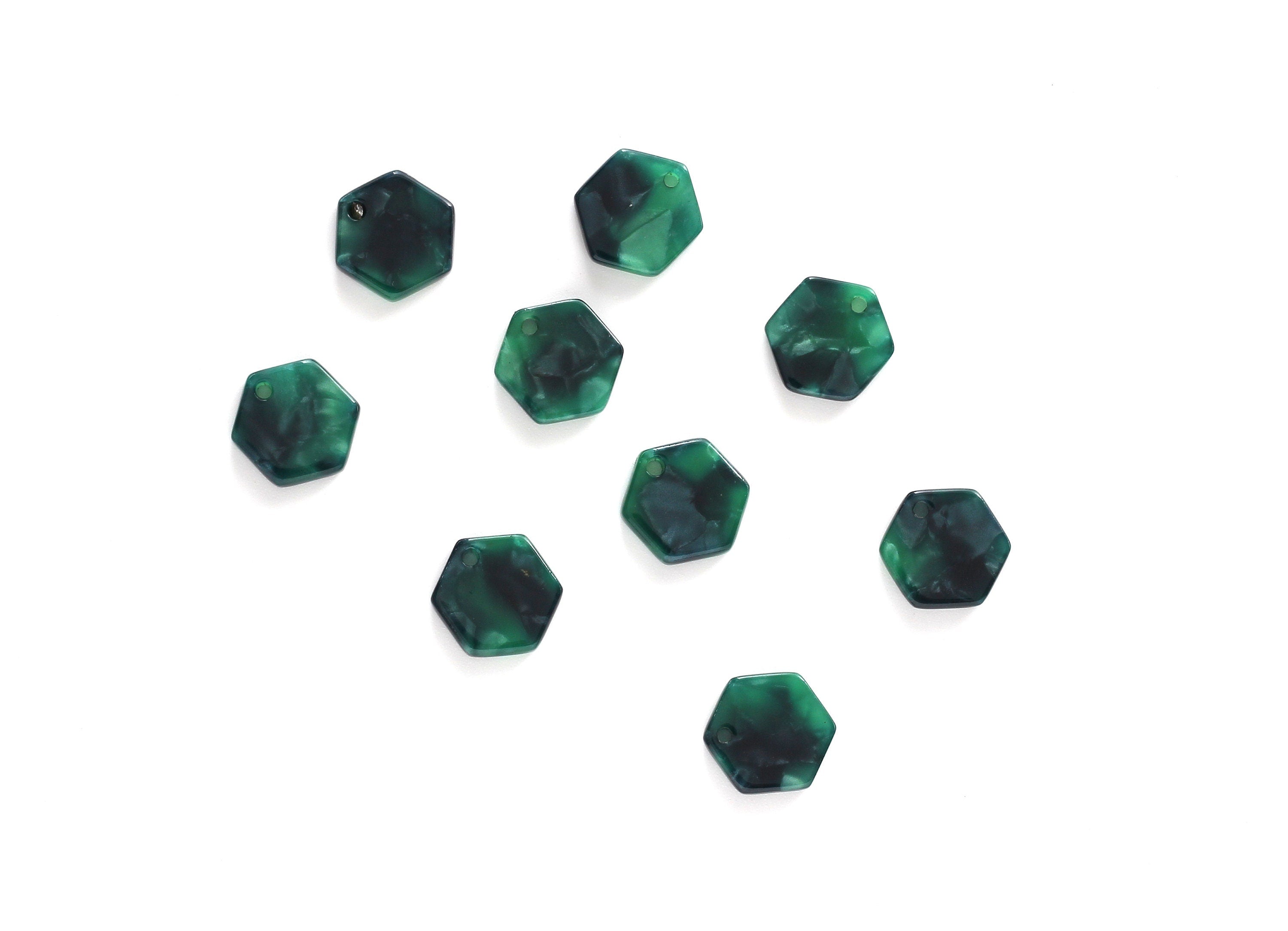 Acetate Hexagon Earring Charms - Hexagon Shaped Pendant - Earring Findings - Jewelry Supplies - Color Code: A13 - 12x11x2.56mm - AC1121C - DOMEDBAZAAR