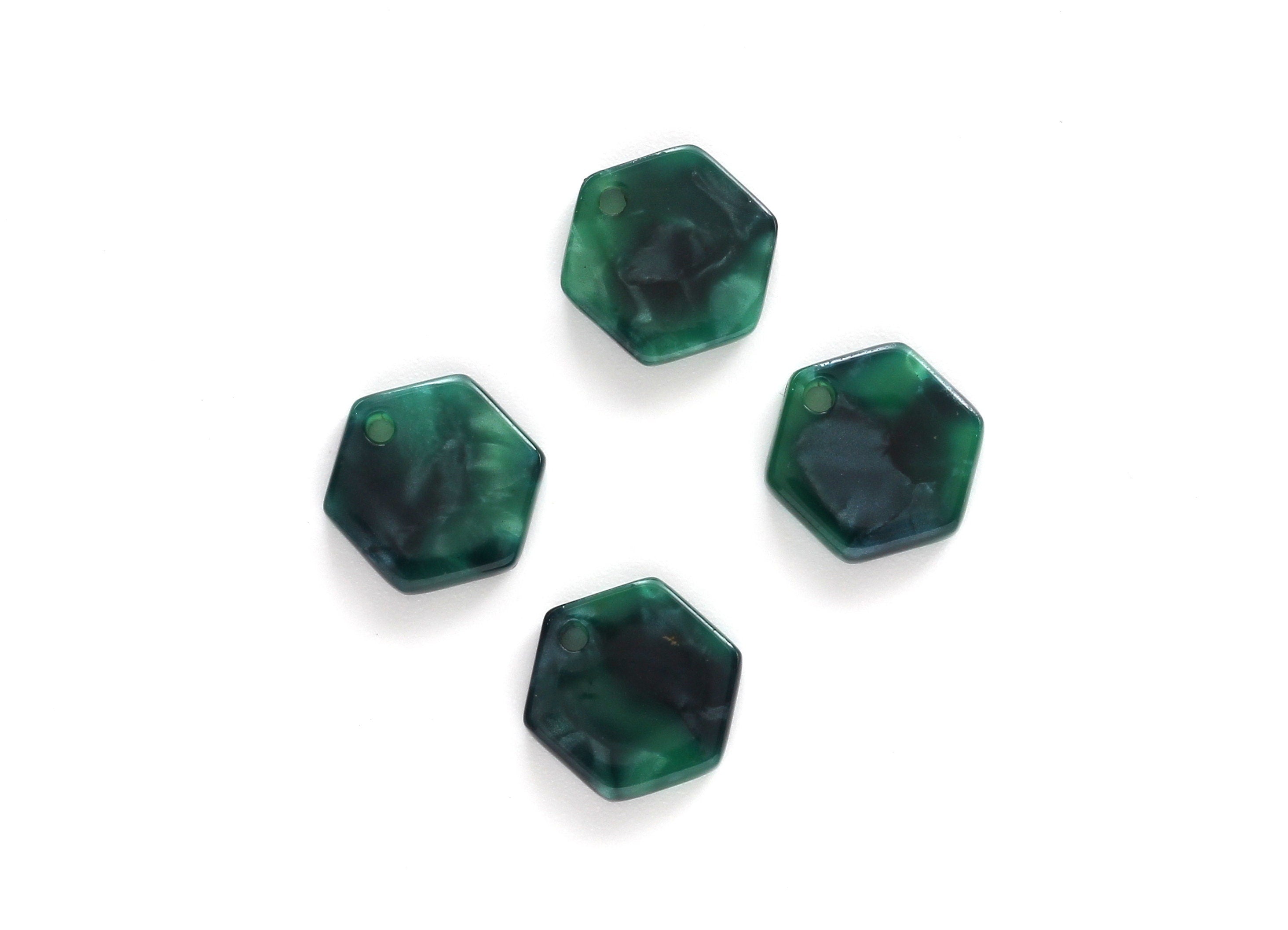 Acetate Hexagon Earring Charms - Hexagon Shaped Pendant - Earring Findings - Jewelry Supplies - Color Code: A13 - 12x11x2.56mm - AC1121C - DOMEDBAZAAR