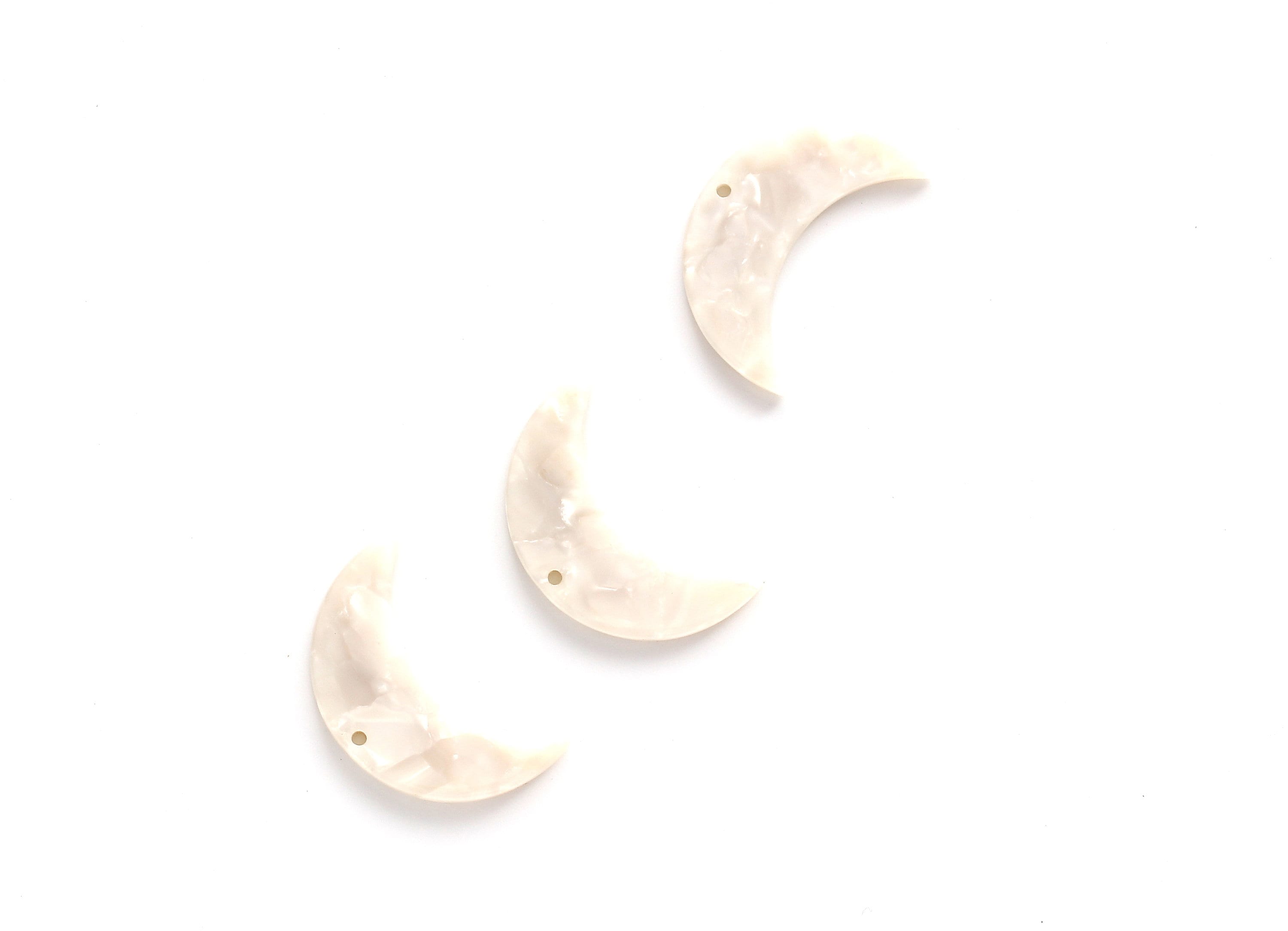 Acetate Moon Charms - 1 Holes - Moon Earring and Pendant - Earring Findings - Jewellery Supplies - Color Code: A12 - 30x19.4x2.6mm - AC1110D - DOMEDBAZAAR