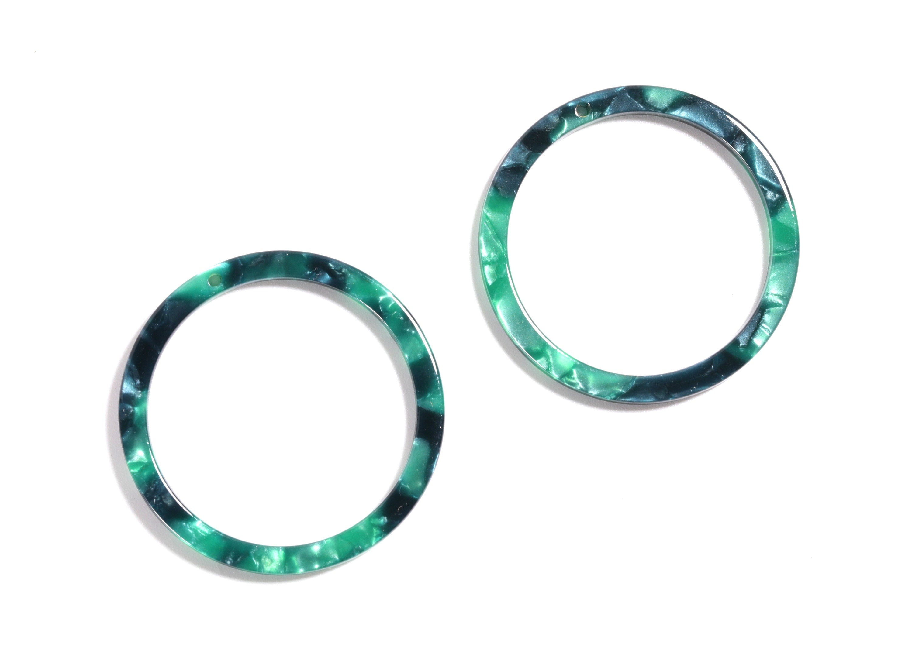 Acetate Acrylic Hoop Earring Charms - Acrylic Circle Pendant - Earring Findings - Jewelry Supplies - 36.5x36.5x2.6mm - AC1120C - DOMEDBAZAAR