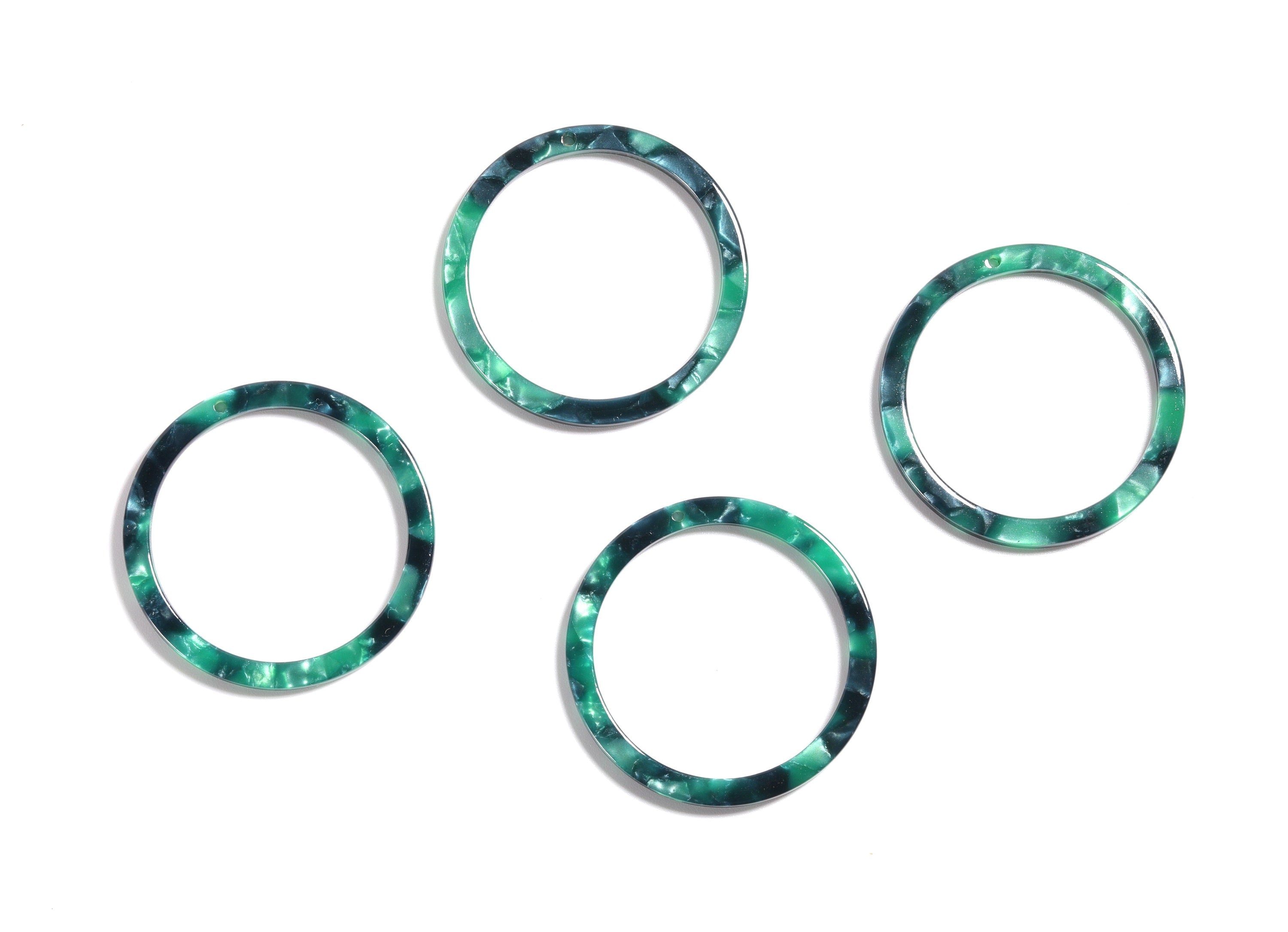 Acetate Acrylic Hoop Earring Charms - Acrylic Circle Pendant - Earring Findings - Jewelry Supplies - 36.5x36.5x2.6mm - AC1120C - DOMEDBAZAAR