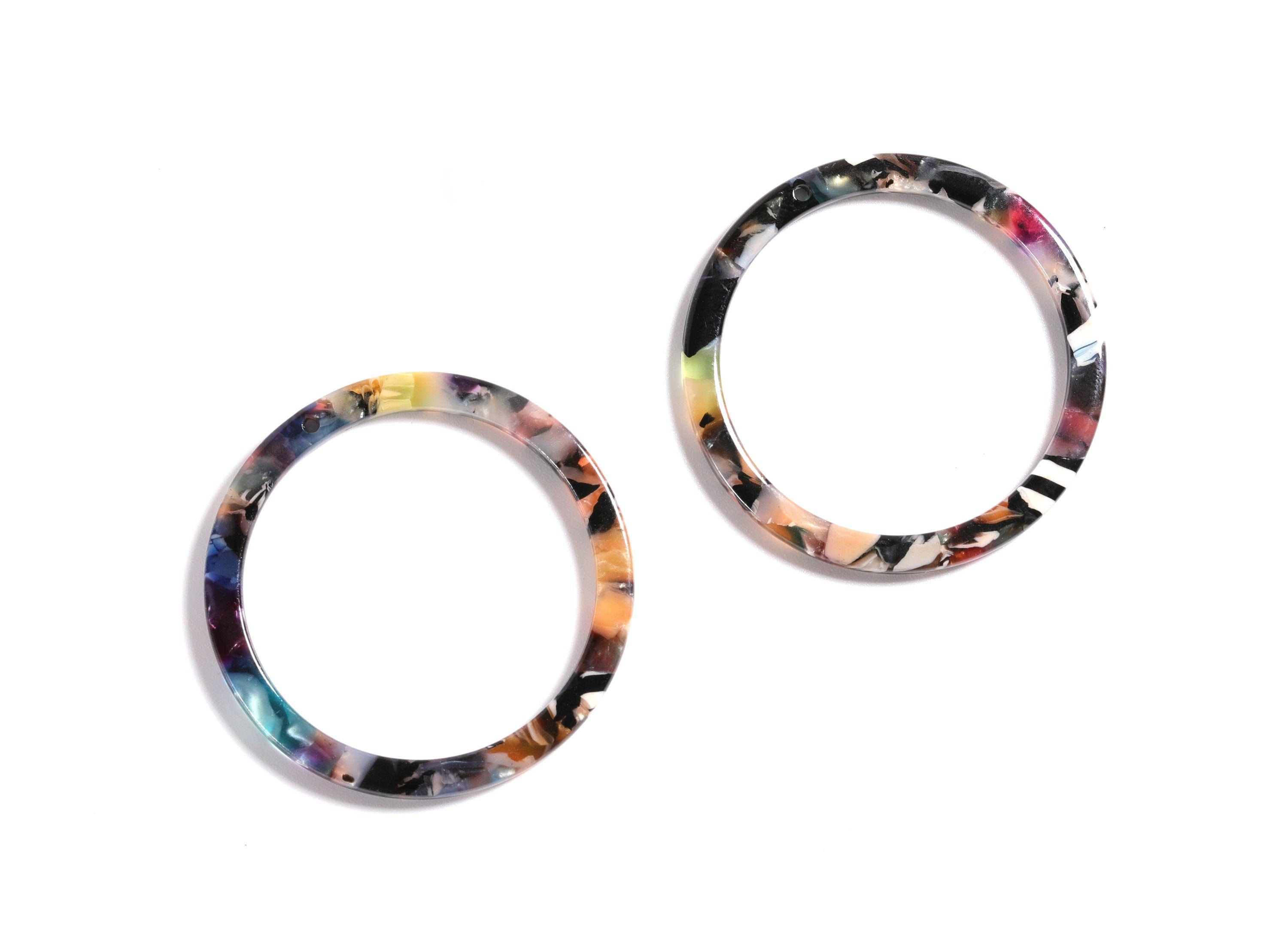 Acetate Hoop Earrings Charms - Acrylic Circle Pendant - Earring Findings - Jewelry Supplies - Color Code: A58 - 36.5x36.5x2.6mm - AC1120E - DOMEDBAZAAR