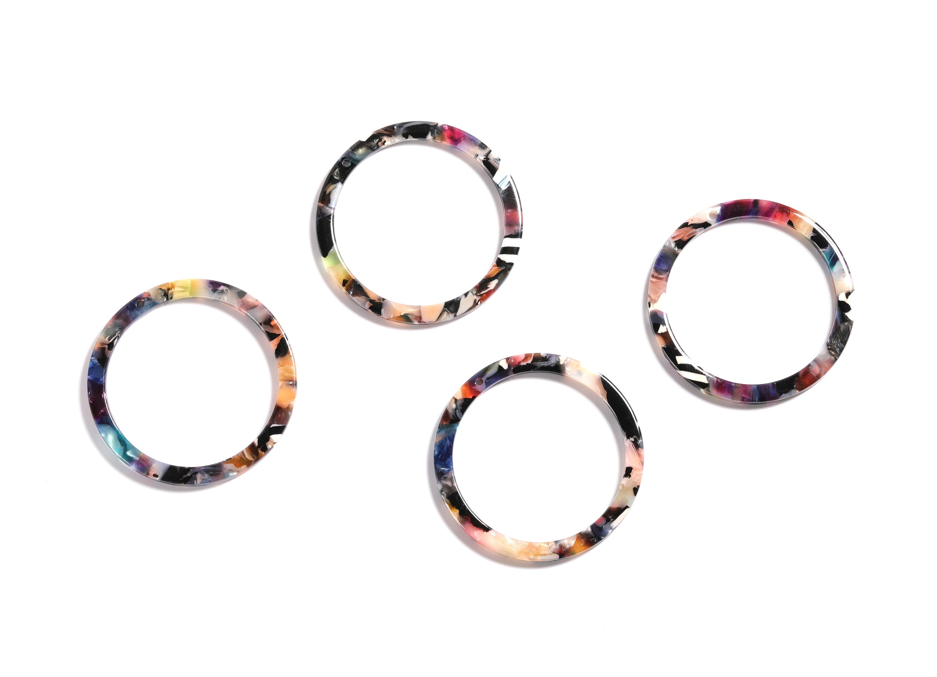 Acetate Hoop Earrings Charms - Acrylic Circle Pendant - Earring Findings - Jewelry Supplies - Color Code: A58 - 36.5x36.5x2.6mm - AC1120E - DOMEDBAZAAR