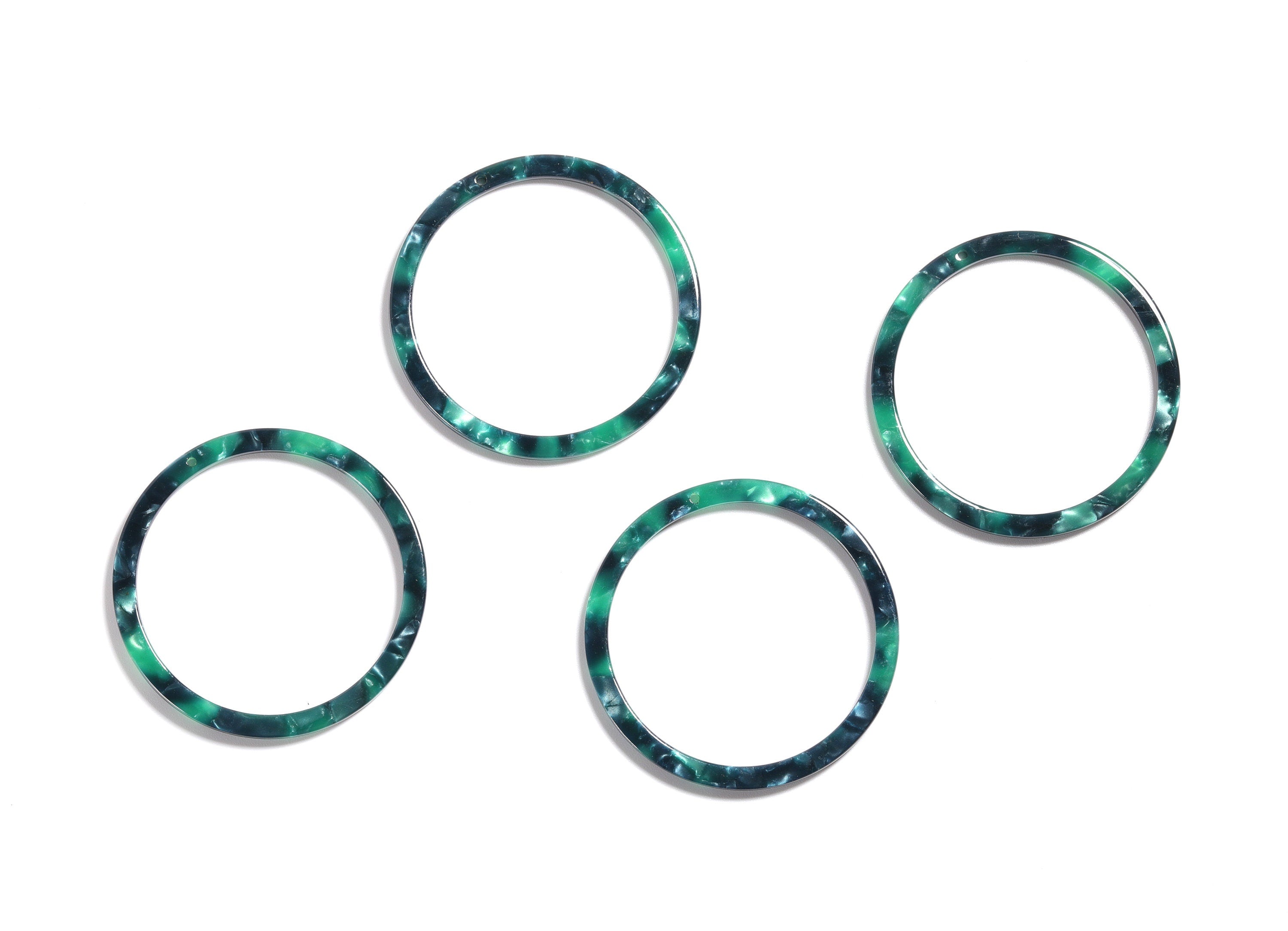 Acetate Hoop Earrings Charms - Circle Shaped Pendant - Earring Findings - Jewelry Supplies - Color Code: A13 - 44.3x44.3x2.7mm - AC1126C - DOMEDBAZAAR