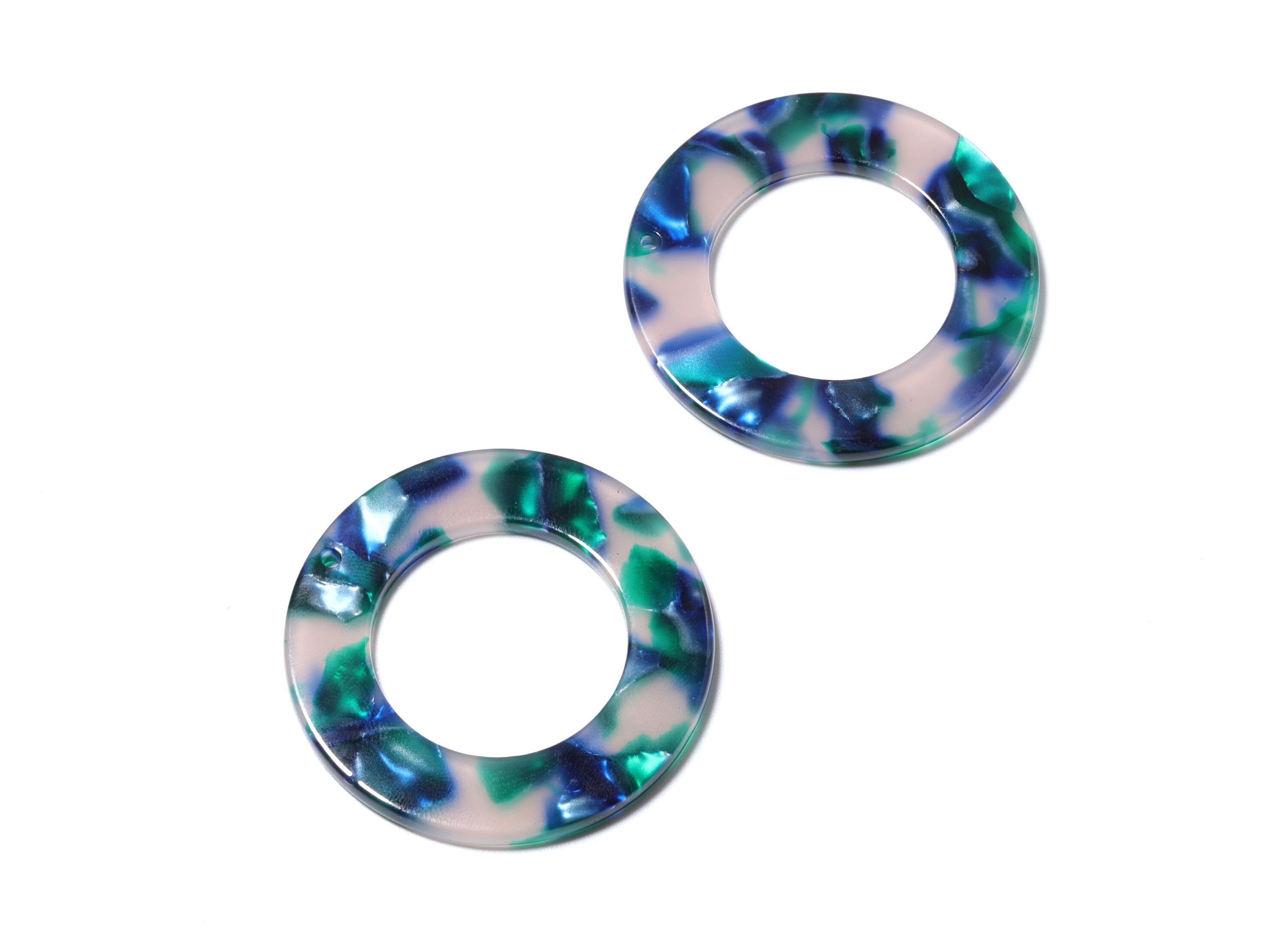 Acetate Circle Charms - Circle Earrings and Pendant - Earring Findings - Jewelry Supplies - Color Code: A18 - 39.8x39.8x2.55mm - AC1070F - DOMEDBAZAAR
