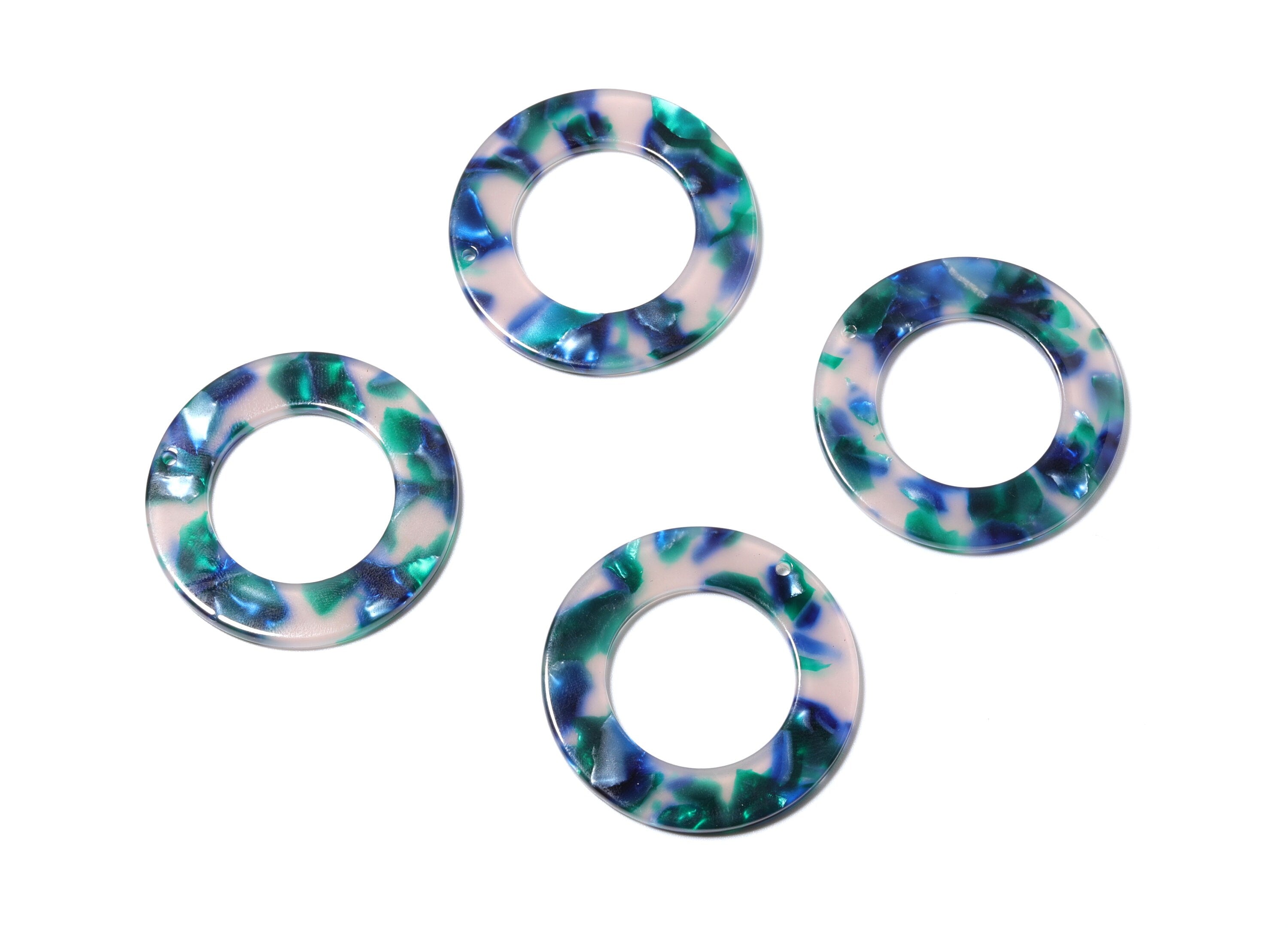 Acetate Circle Charms - Circle Earrings and Pendant - Earring Findings - Jewelry Supplies - Color Code: A18 - 39.8x39.8x2.55mm - AC1070F - DOMEDBAZAAR