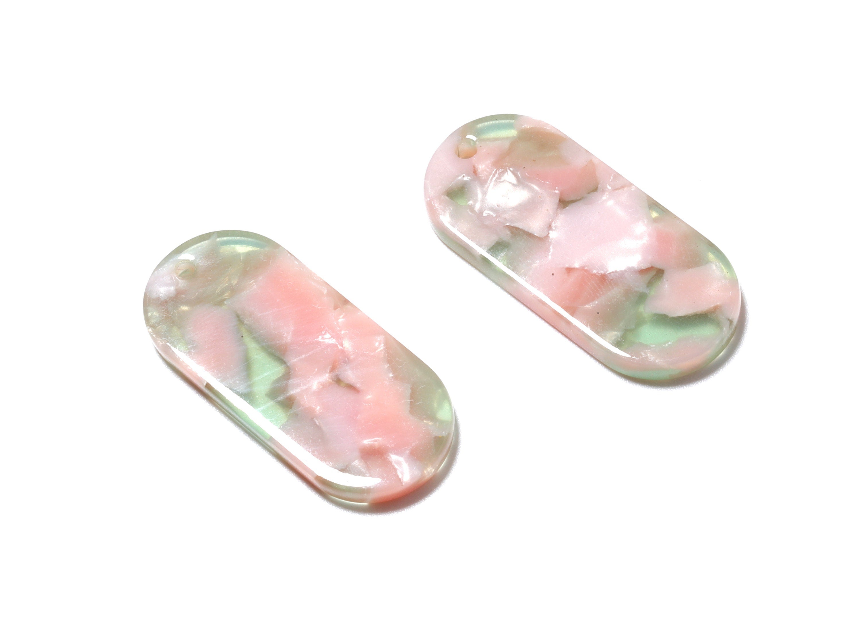 Acetate Oval Earring Charms -  Acrylic Oval Pendant - Earring Findings - Jewelry Supplies - Color Code: A156 - 30.65x13.76x2.66mm - AC1134C - DOMEDBAZAAR