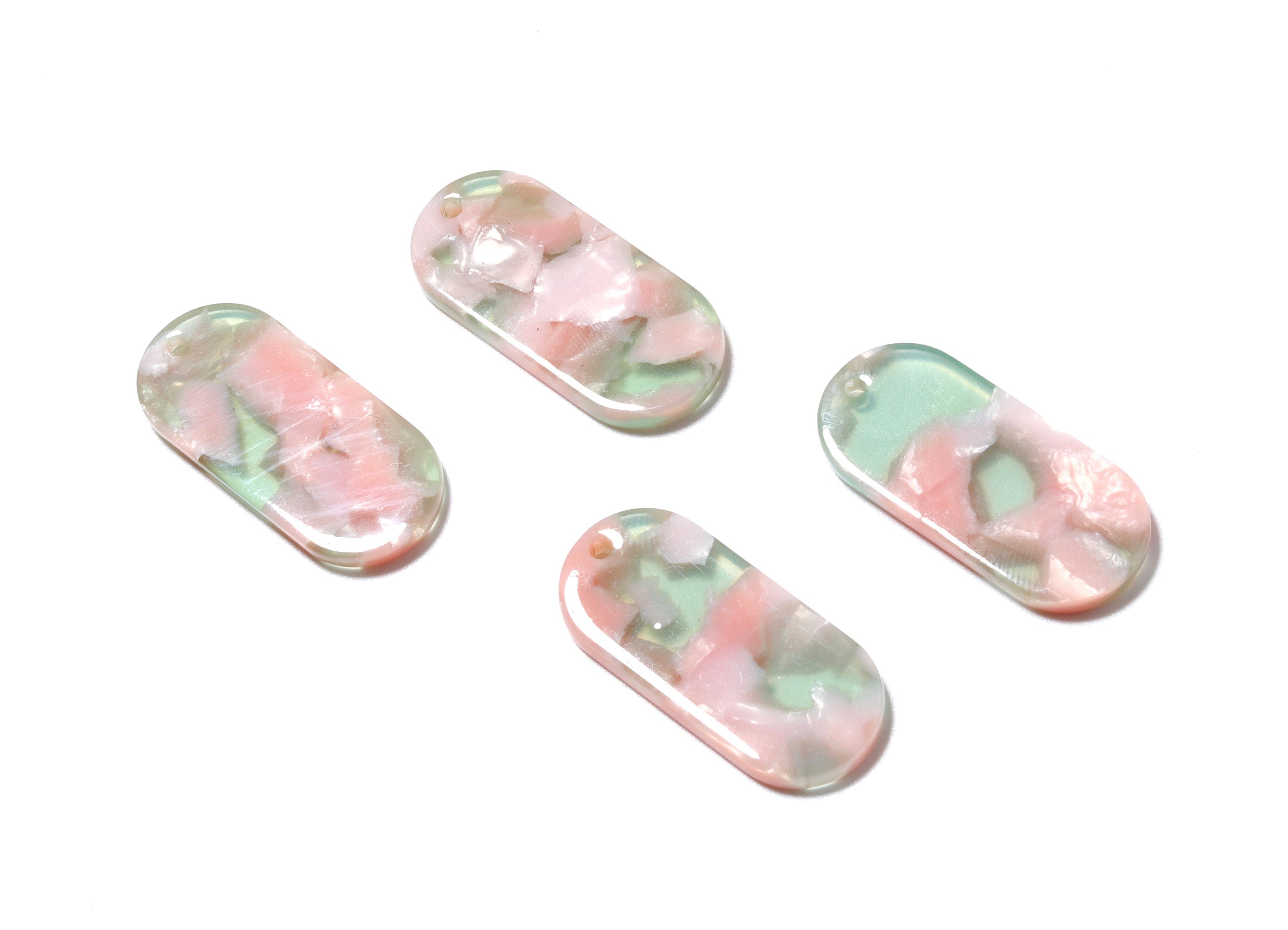 Acetate Oval Earring Charms -  Acrylic Oval Pendant - Earring Findings - Jewelry Supplies - Color Code: A156 - 30.65x13.76x2.66mm - AC1134C - DOMEDBAZAAR