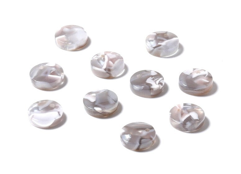 Acetate Coin Earring Charms - Acrylic Coin Pendant - Earring Findings - Jewelry Supplies - Color Code: A20 - 9.19x9.19x2.7mm - AC1151E - DOMEDBAZAAR