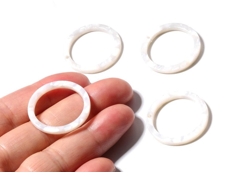 Acetate Circle Charms - Circle Pendant - Earring Findings - Jewelry Supplies - Color Code: A12 - 27x27x2.85mm - AC1154H - DOMEDBAZAAR