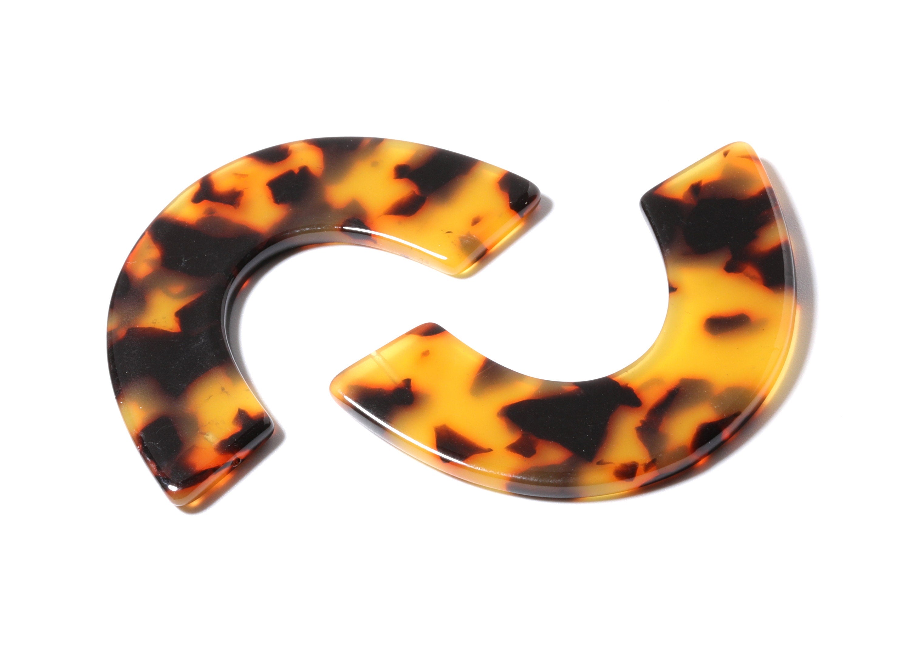 Acetate Large Arch Earring Charms One Hole - Semi Oval & U Pendant - Jewelry Making Supplies - Color Code: A02 - 30.5x48.2x2.51mm - AC1095A3 - DOMEDBAZAAR