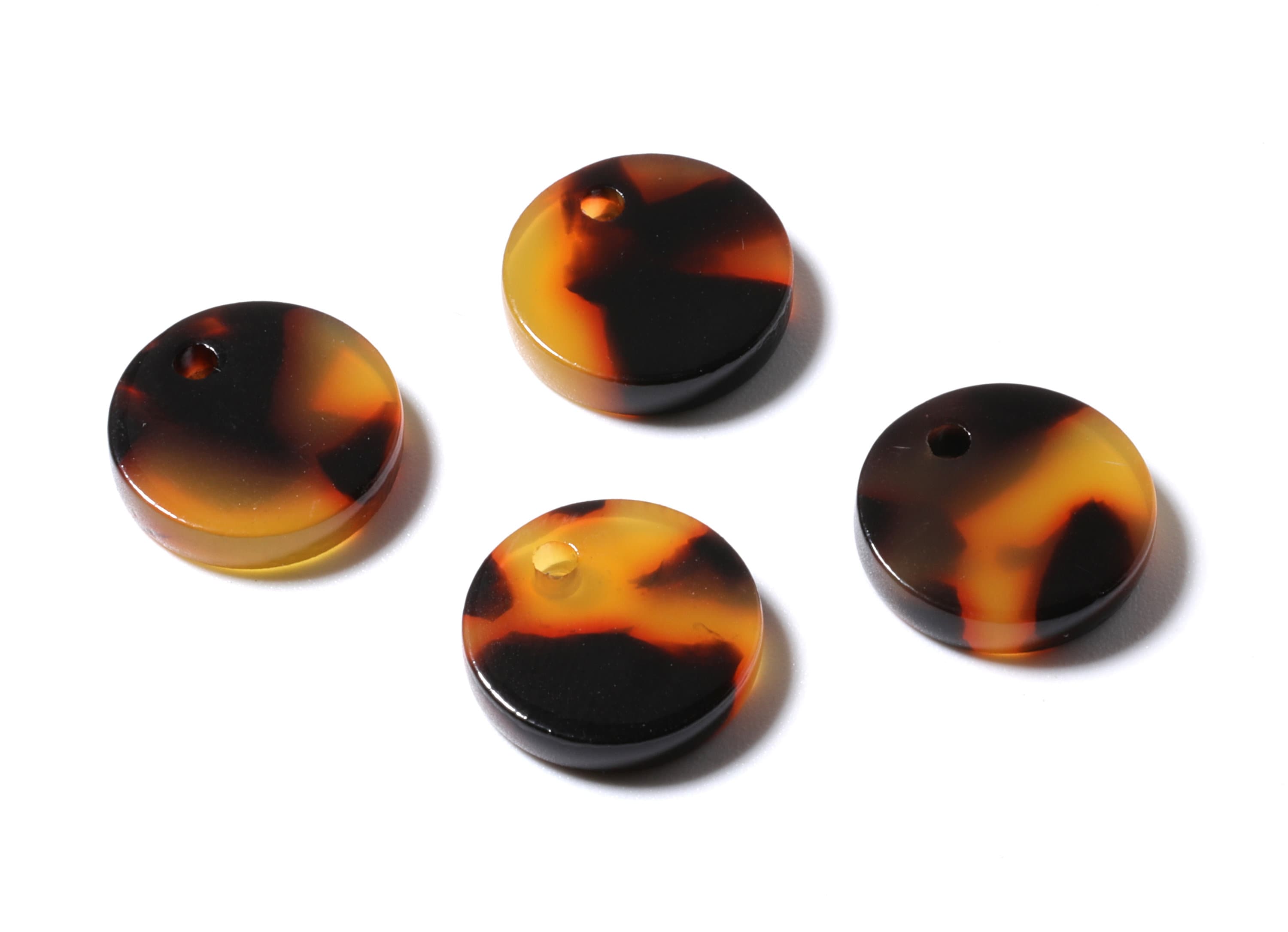 Acetate Earring Charms - Tortoise Shell Earrings - Round Circle Pendant - Jewelry Making Supplies - 11.81x11.81x2.58mm - AC1161A - DOMEDBAZAAR