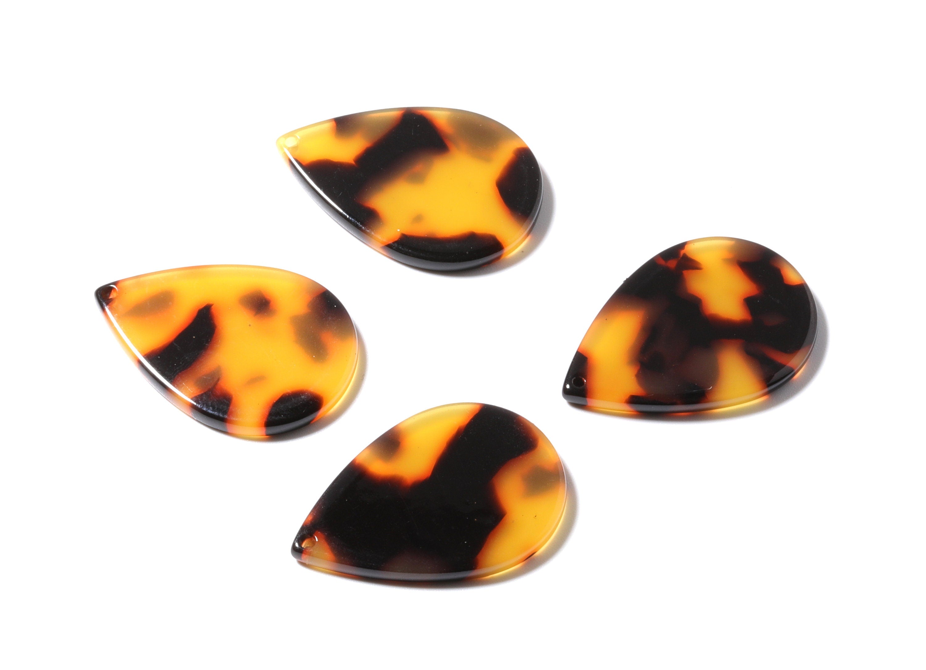 Acetate Drop Charms - Tortoise Shell Earrings - Drop Pendant - Jewelry Making Supplies - Color Code: A01 - 30.5x21x2.6mm - AC1127D - DOMEDBAZAAR