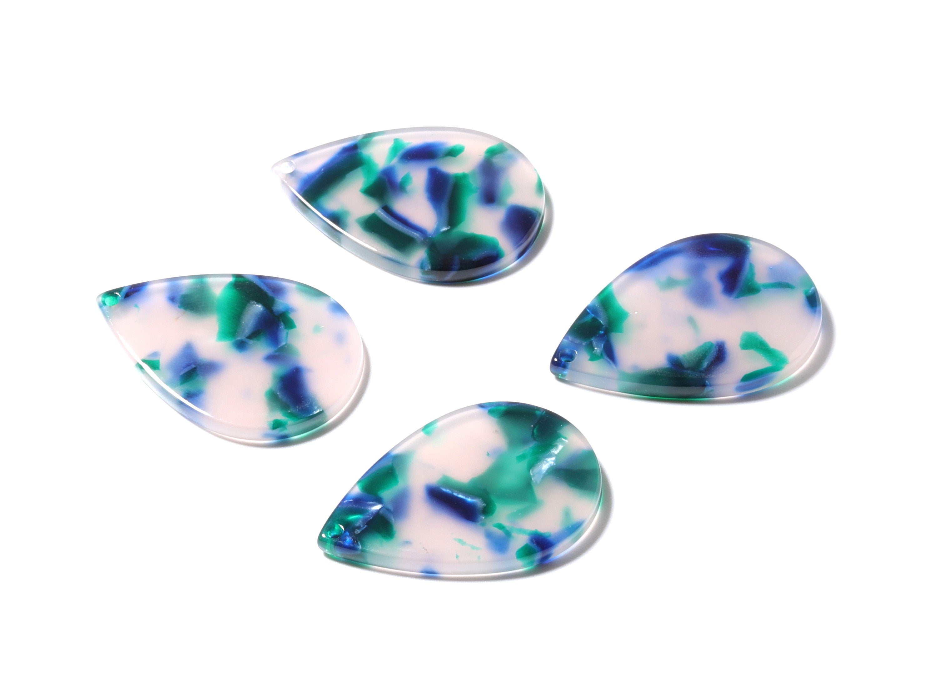 Acetate Drop Charms - Drop Pendant - Earring Findings - Jewelry Supplies - Color Code: A18 - 30.5x21x2.6mm - AC1127F - DOMEDBAZAAR