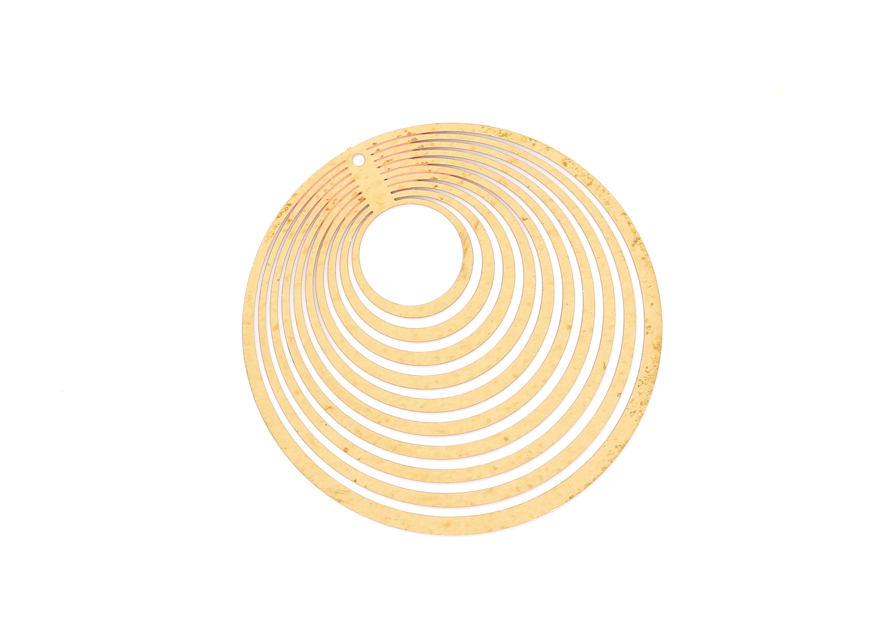 Raw Brass Circular Shaped Earring Charms - Hallow Out Earring Charms - Earring Findings - Jewelry Supplies - 50x50x0.3mm- JJB3310 - DOMEDBAZAAR