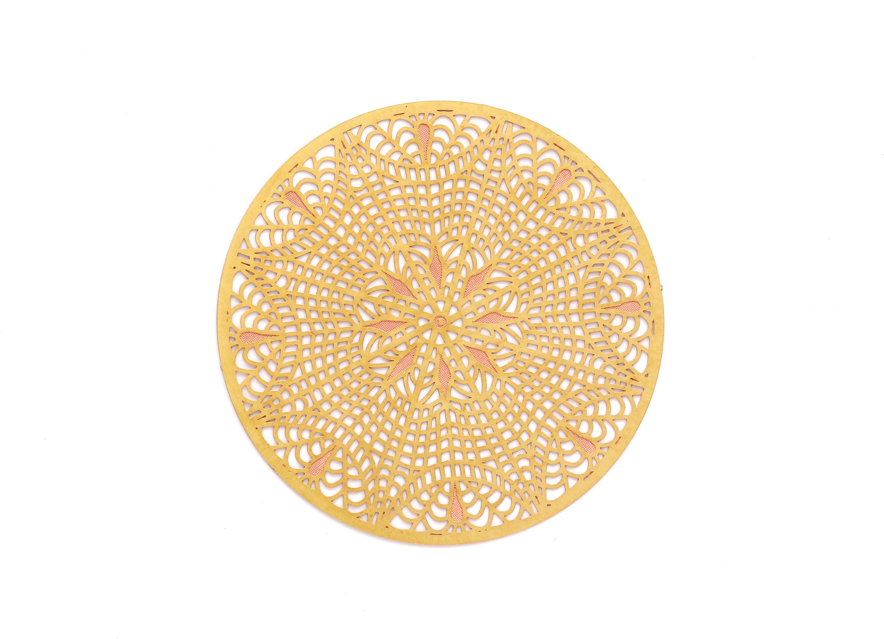 Raw Brass Circular Shaped Earring Charms - Hallow Out Earring Charms - Earring Findings - Jewelry Supplies - 74.9x74.9x0.3mm - JJA3797 - DOMEDBAZAAR