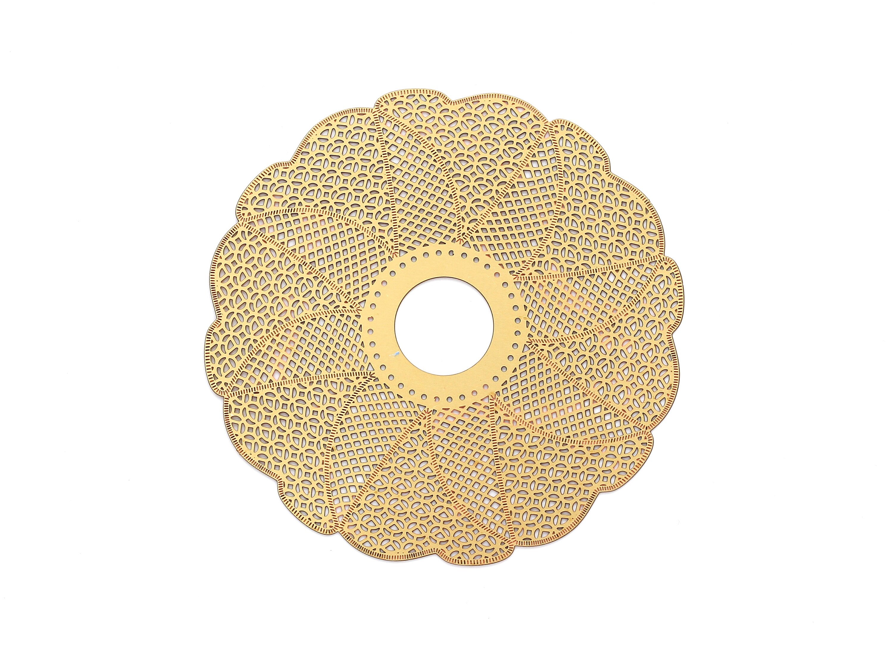 Raw Brass Circular Shaped Earring Charms - Hallow Out Earring Charms - Earring Findings - Jewelry Supplies - 75.5x75.5x0.3mm - JJA3825 - DOMEDBAZAAR