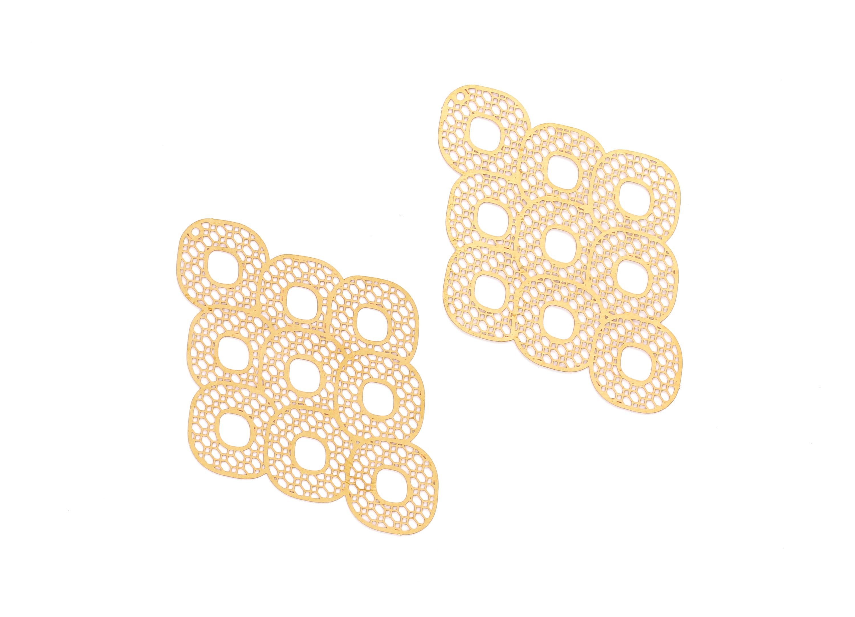 Raw Brass Teardrop Shaped Earring Charms - Geometric Shaped Earring Findings - Jewelry Supplies - 78.6x55.5x0.3mm - JJA4004 - DOMEDBAZAAR