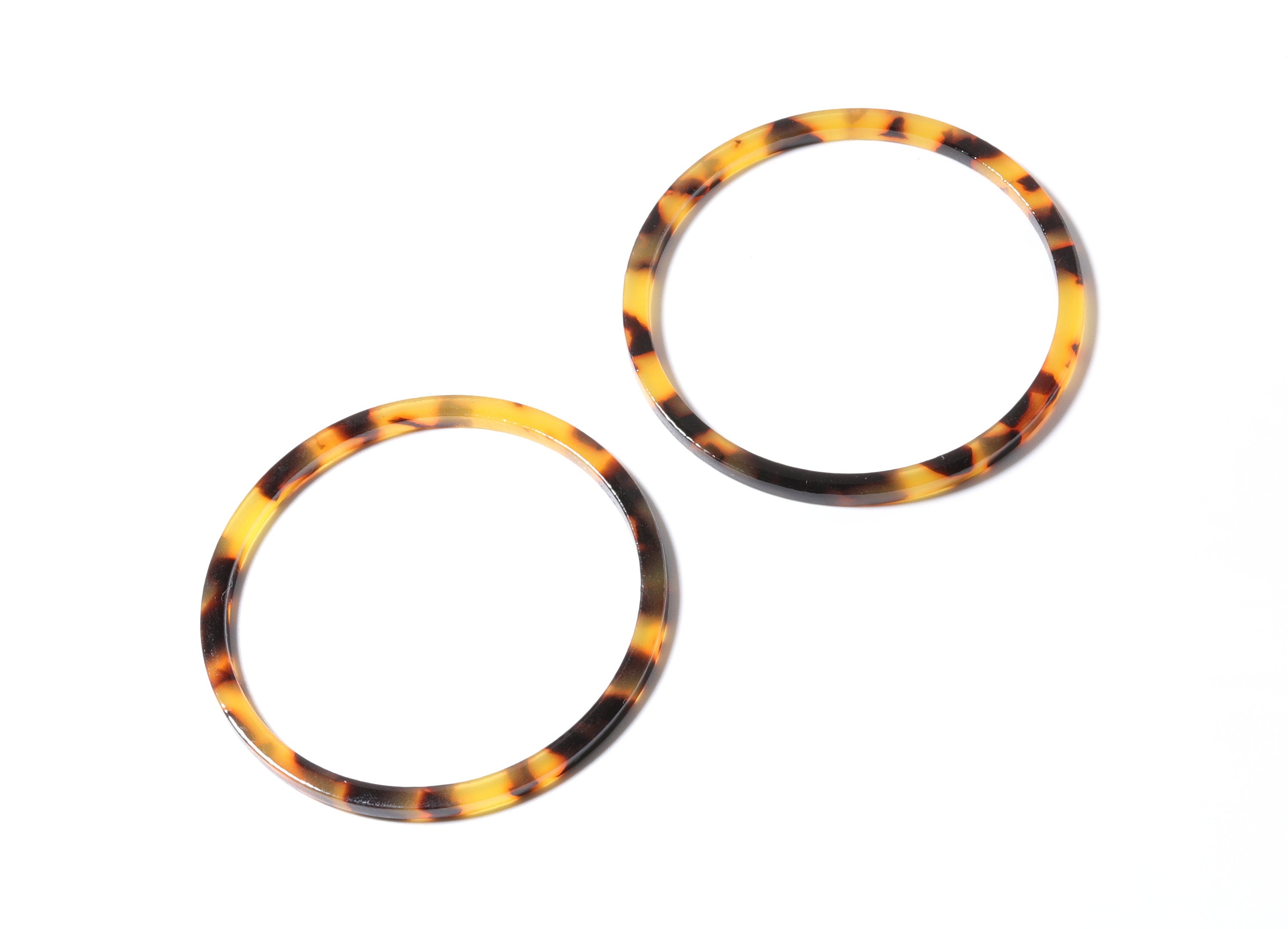 Acetate Hoop Earrings Charms - Tortoise Hoop Shell Earrings- Circle Pendant - Jewelry Supplies - Color Code: A02 - 57x57x2.7mm- AC1165A - DOMEDBAZAAR