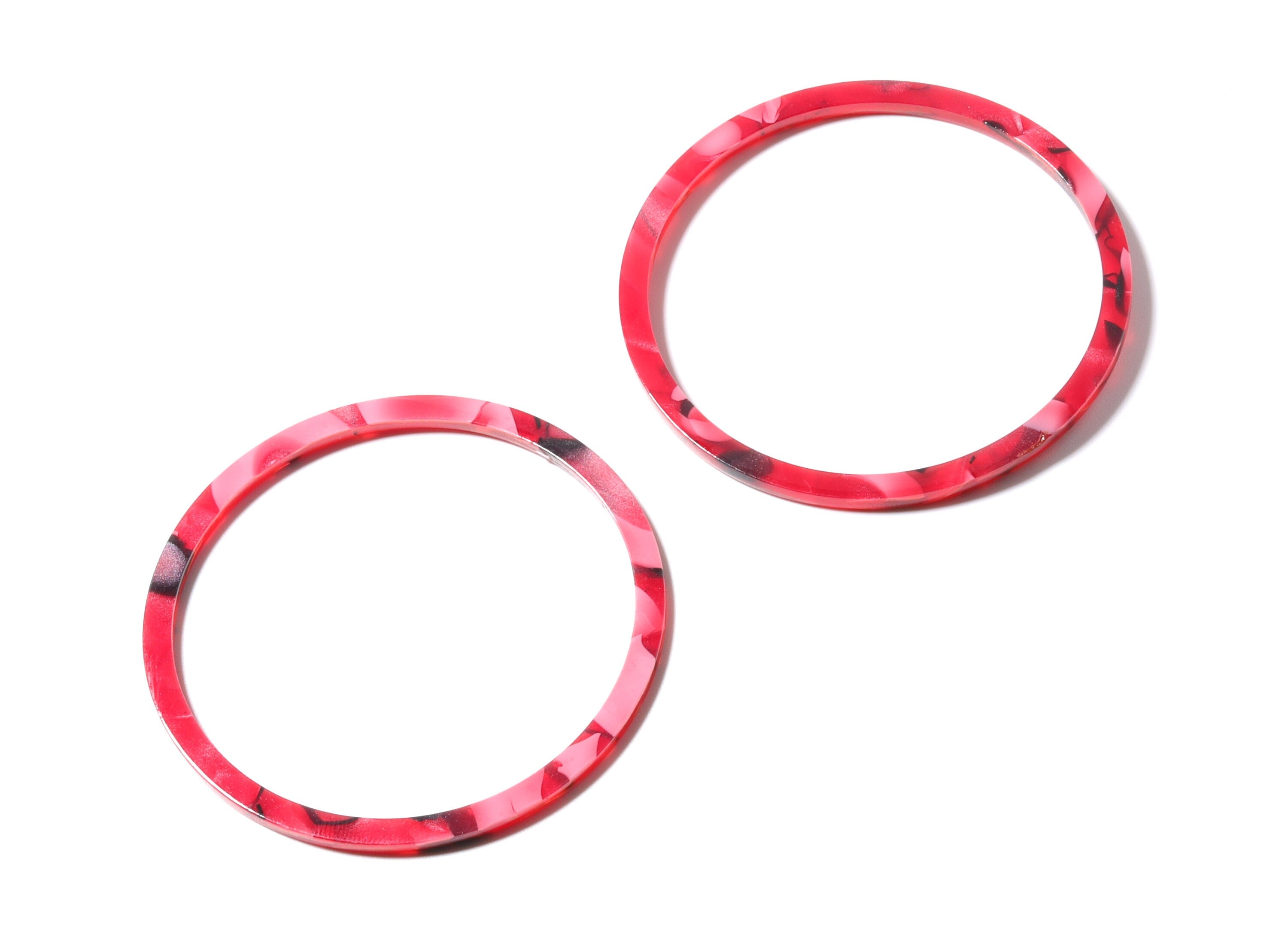 Acetate Hoop Earring Charms - Acrylic Circle Pendant - Earring Findings - Jewelry Supplies - Color Code: A56 - 57x57x2.7mm- AC1165B - DOMEDBAZAAR