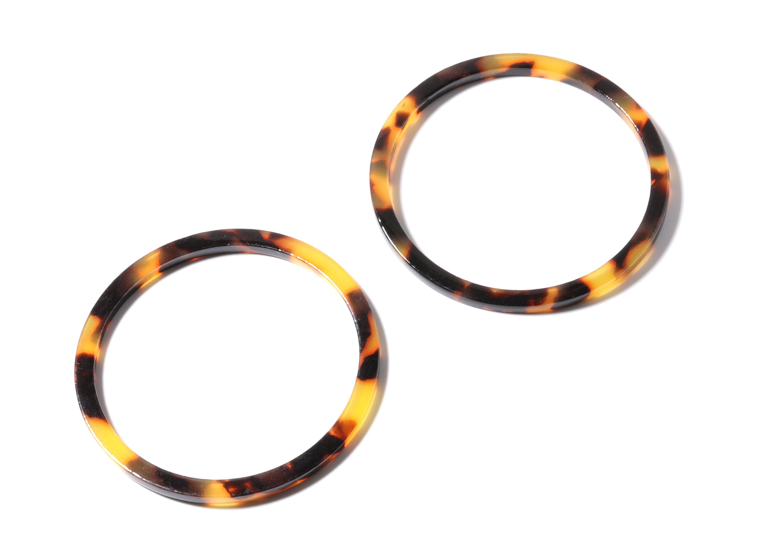Acetate Hoop Earrings Charms - Tortoise Hoop Shell Earrings - Circle Pendant - Jewelry Supplies - Color Code: A02 - 43x43x2.7mm- AC1167A - DOMEDBAZAAR