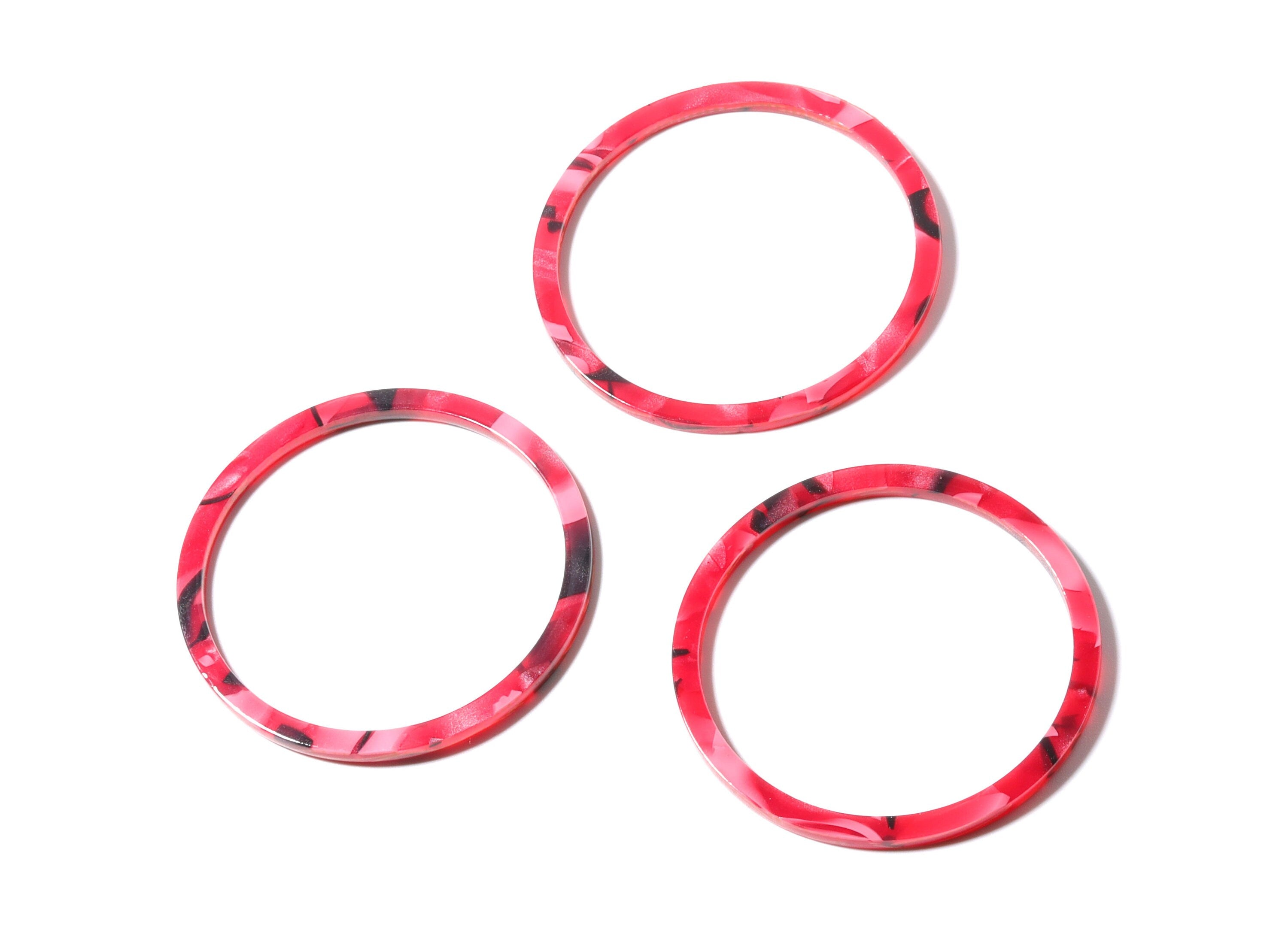 Acetate Hoop Earrings Charms - Circle Shaped Pendant - Earring Findings - Jewelry Supplies - Color Code: A56 - 43x43x2.7mm- AC1167B - DOMEDBAZAAR