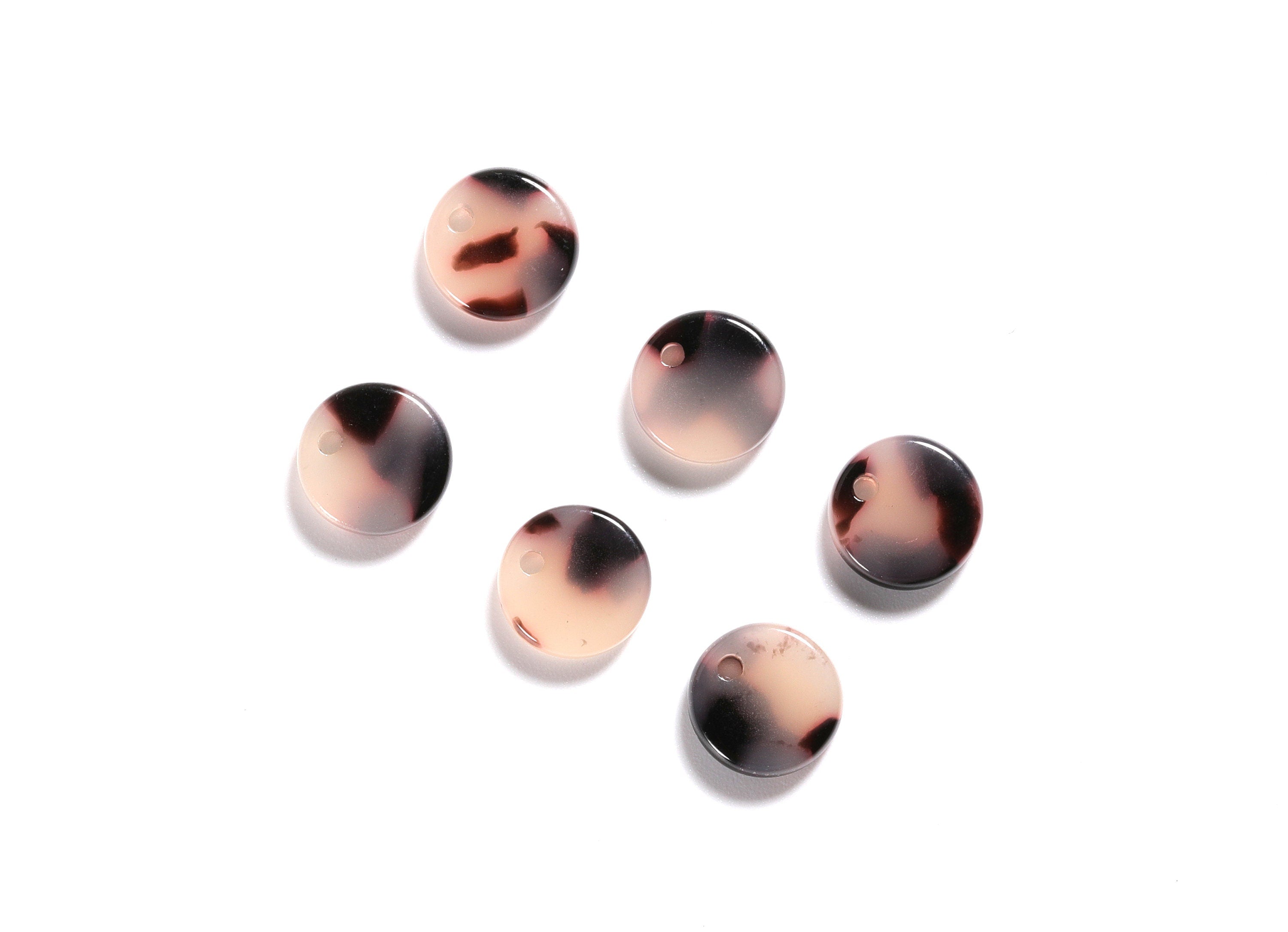 Acrylic Earring Charms - Blonde Tortoise Shell Earrings - Round Circle  Shaped - Color Code: A07 - 8.82x8.82x2.7mm - AC1116B - DOMEDBAZAAR