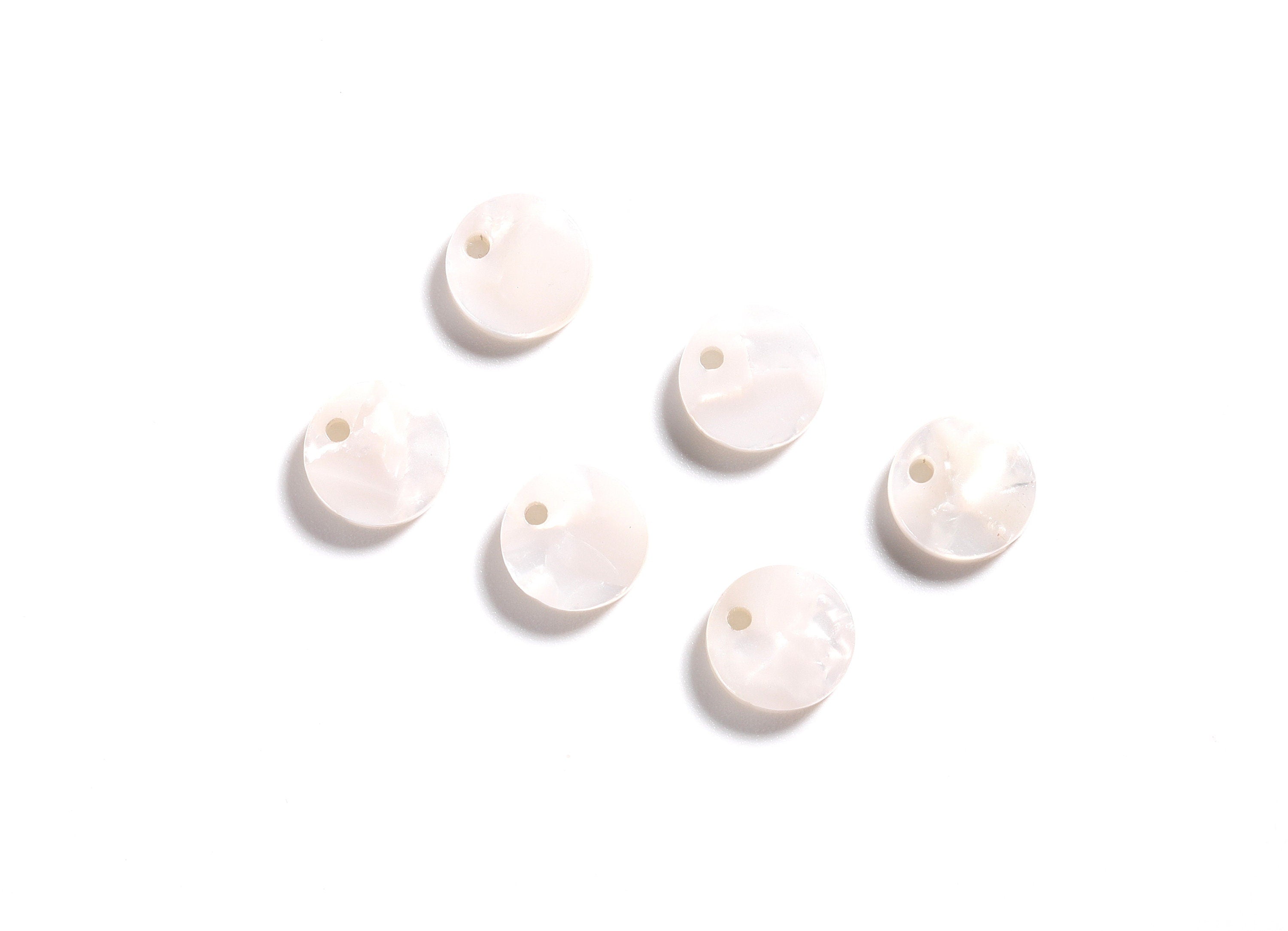 Acrylic Round Earring Charms - Round Circle Pendant - Earring Findings - Jewelry Supplies - Color Code: A12 - 8.82x8.82x2.7mm - AC1116D - DOMEDBAZAAR