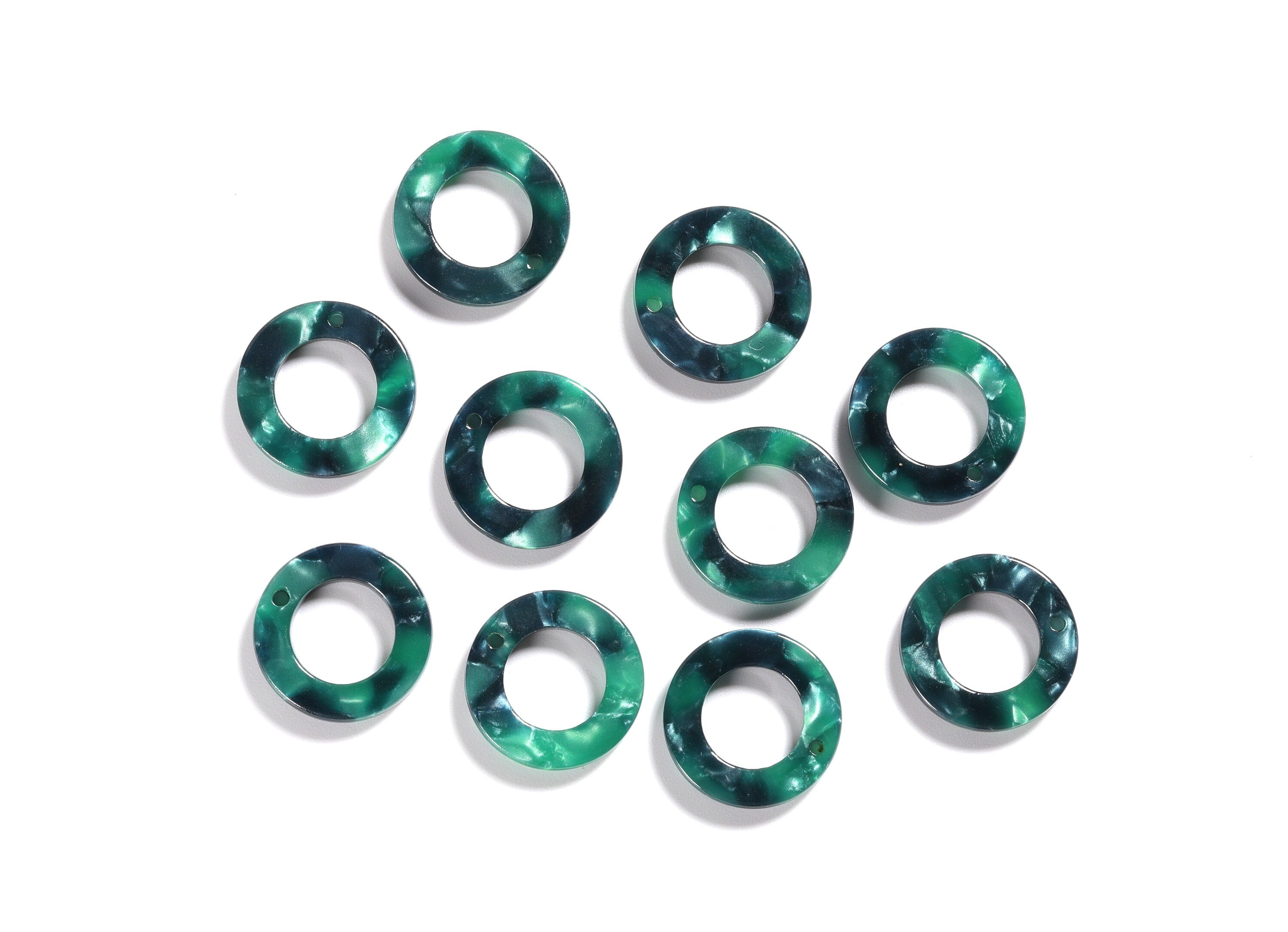 Acetate Hoop Earrings Charms - Round Shaped Pendant - Earring Findings - Jewelry Supplies - Color Code: A13 - 15.9x15.9x2.66mm - AC1117C - DOMEDBAZAAR