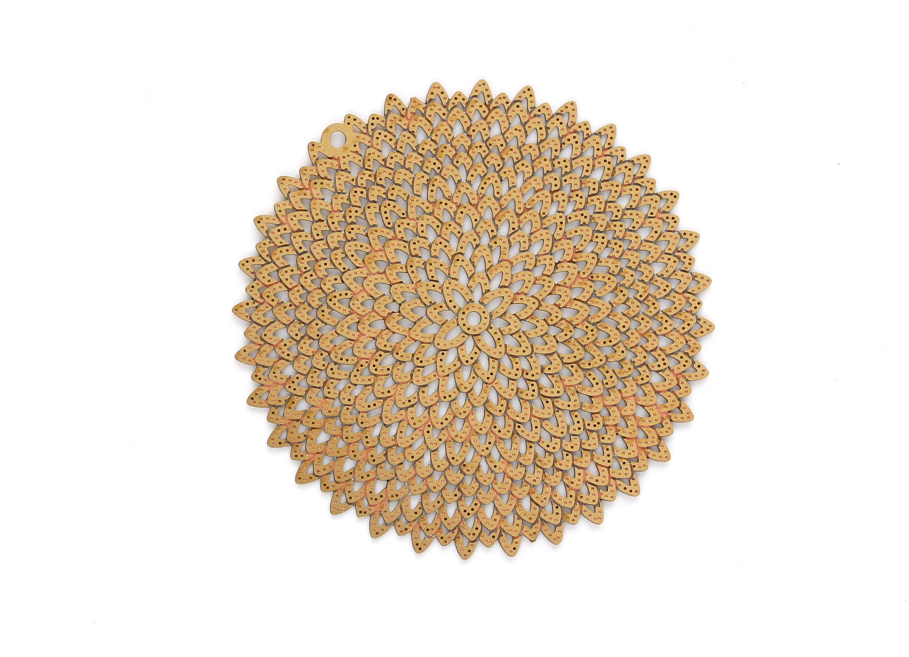 Raw Brass Circular Shaped Earring Charms - Hallow Out Earring Charms - Earring Findings - Jewelry Supplies - 41.3x41.3x0.3mm - JJB3994 - DOMEDBAZAAR