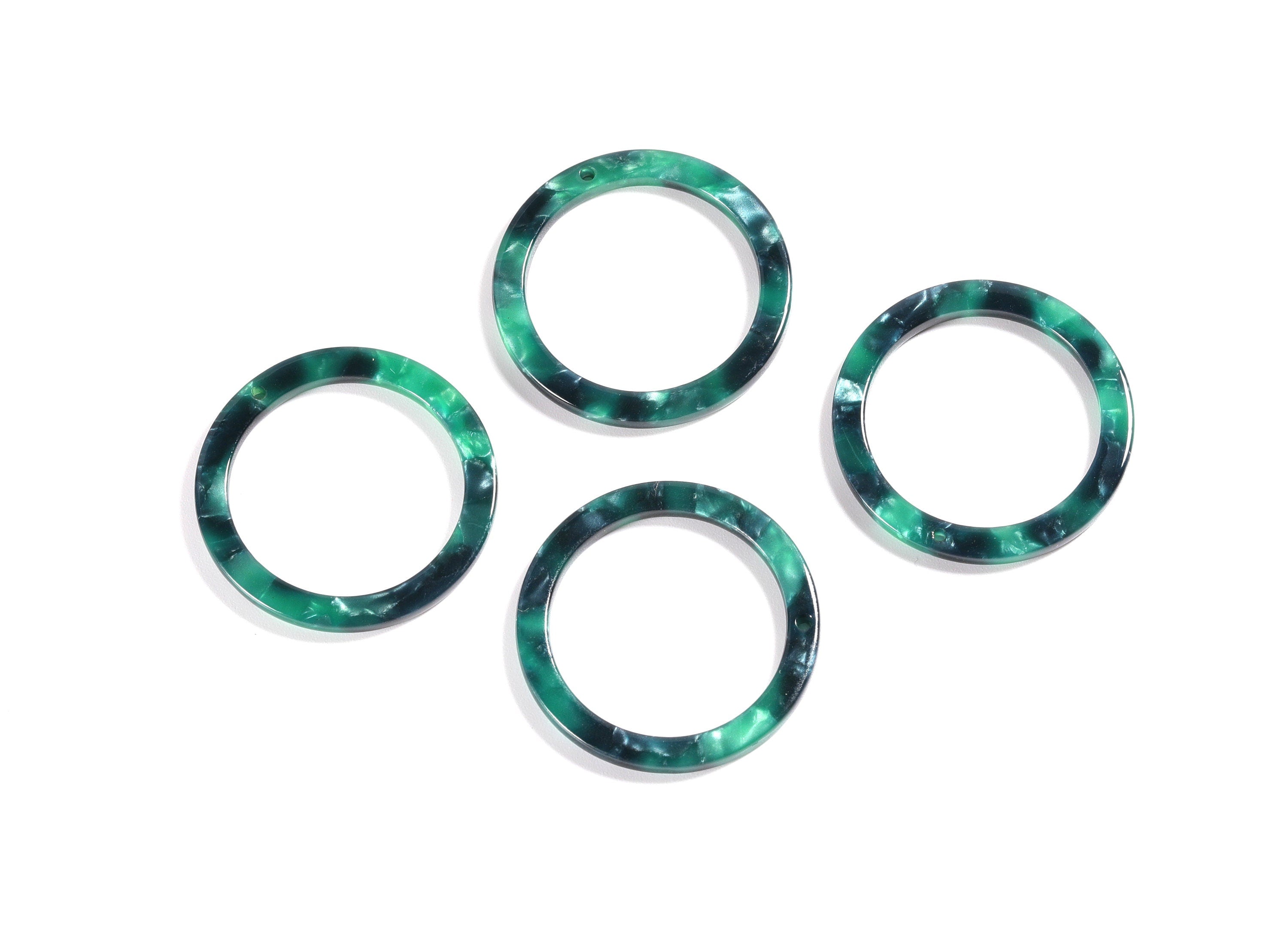 Acetate Hoop Earrings Charms - Circle Shaped Pendant - Earring Findings - Jewelry Supplies - Color Code: A13 - 29.8x29.8x2.52mm - AC1119C - DOMEDBAZAAR