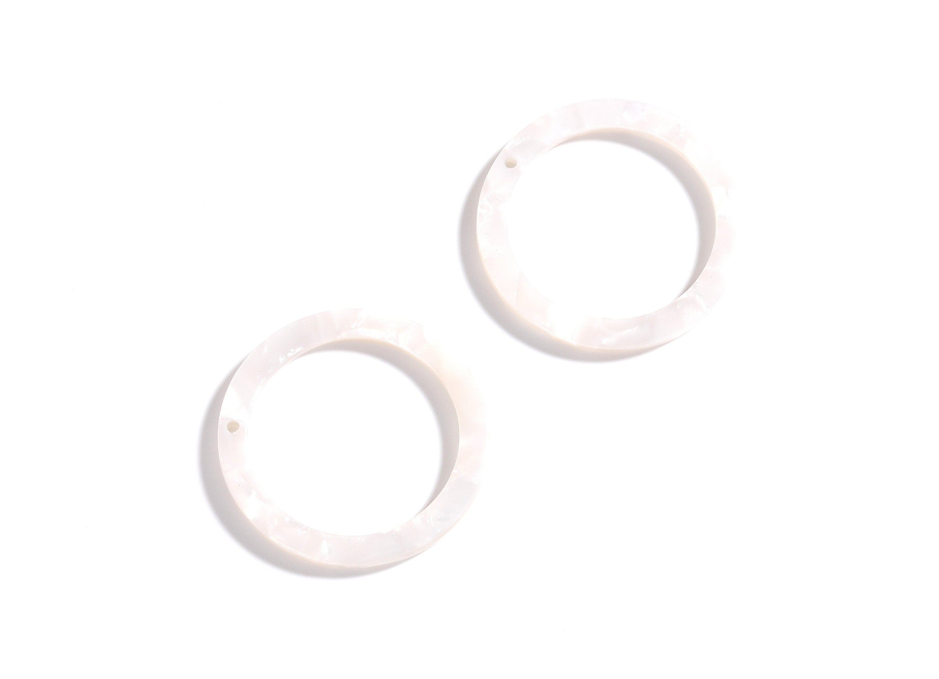 Acetate Hoop Earrings Charms - Circle Shaped Pendant - Earring Findings - Jewelry Supplies - Color Code: A12 - 29.8x29.8x2.52mm - AC1119D - DOMEDBAZAAR