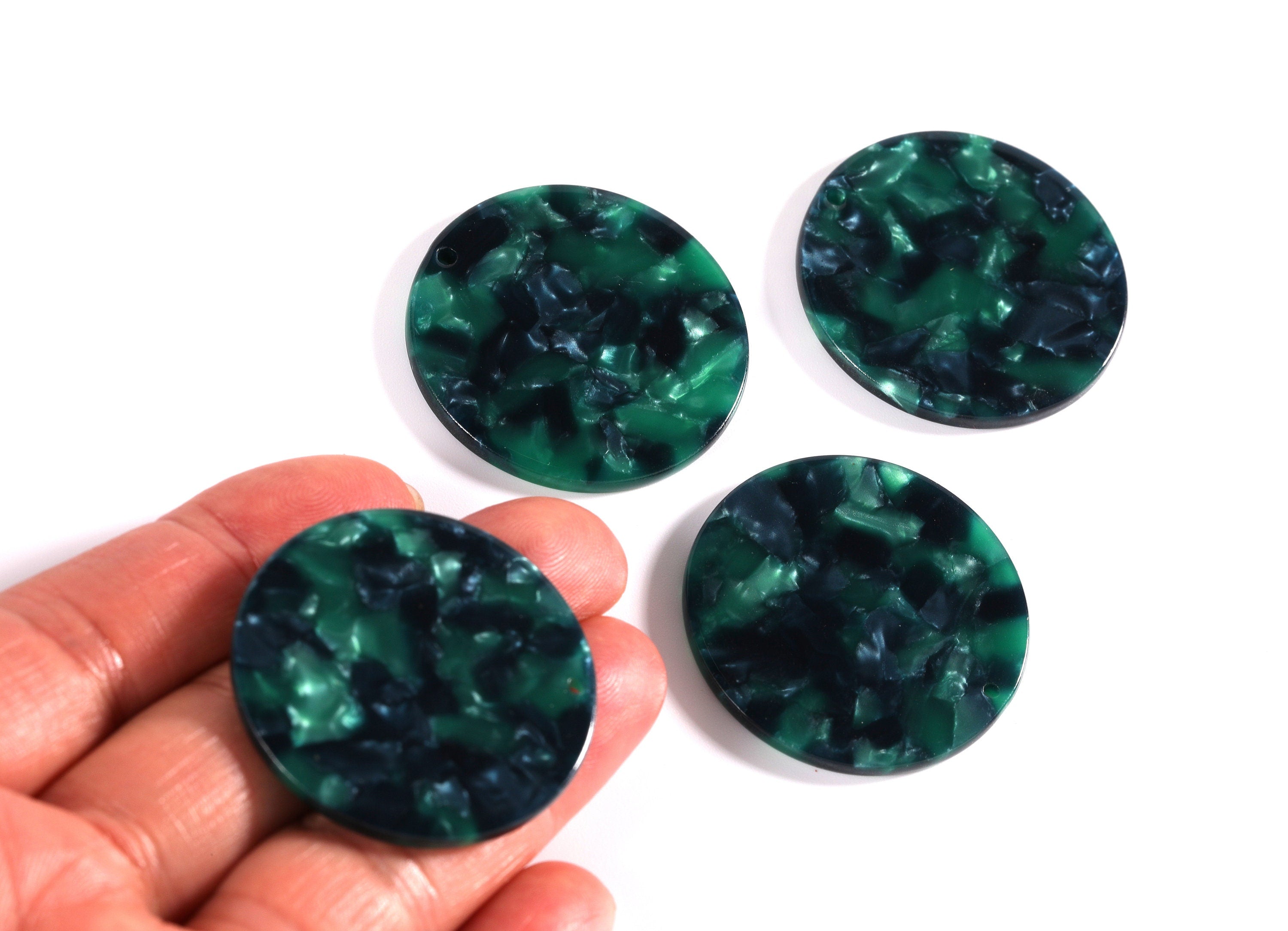 Acetate Round Earring Charms - Acrylic Coin Pendant - Earring Findings - Jewelry Supplies - Color Code: A13 - 34.7x34.7x2.66mm - AC1135M - DOMEDBAZAAR