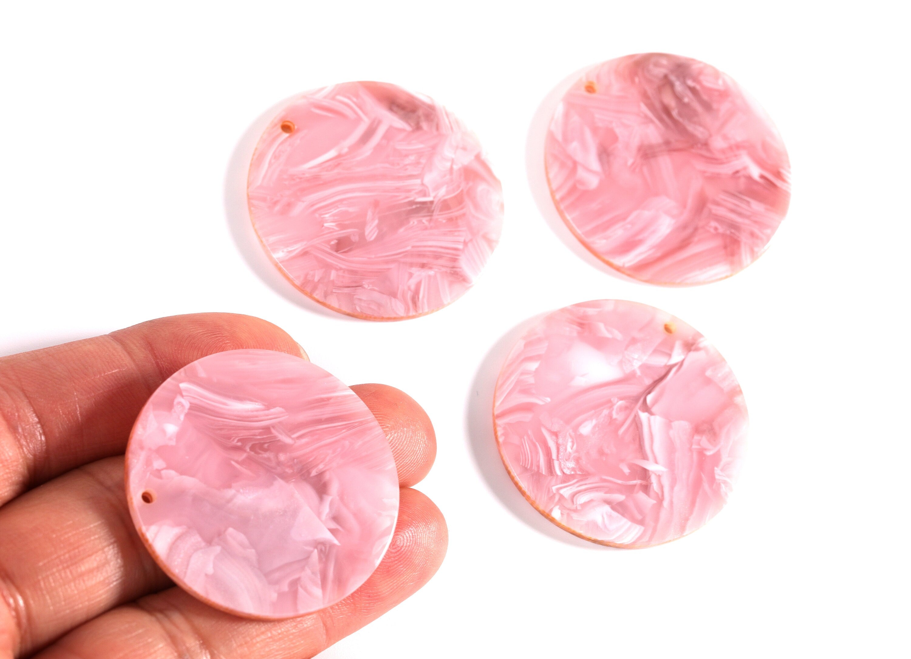 Acetate Round Earring Charms - Acrylic Coin Pendant - Earring Findings - Jewelry Supplies - Color Code: A26 - 34.7x34.7x2.66mm - AC1135K - DOMEDBAZAAR