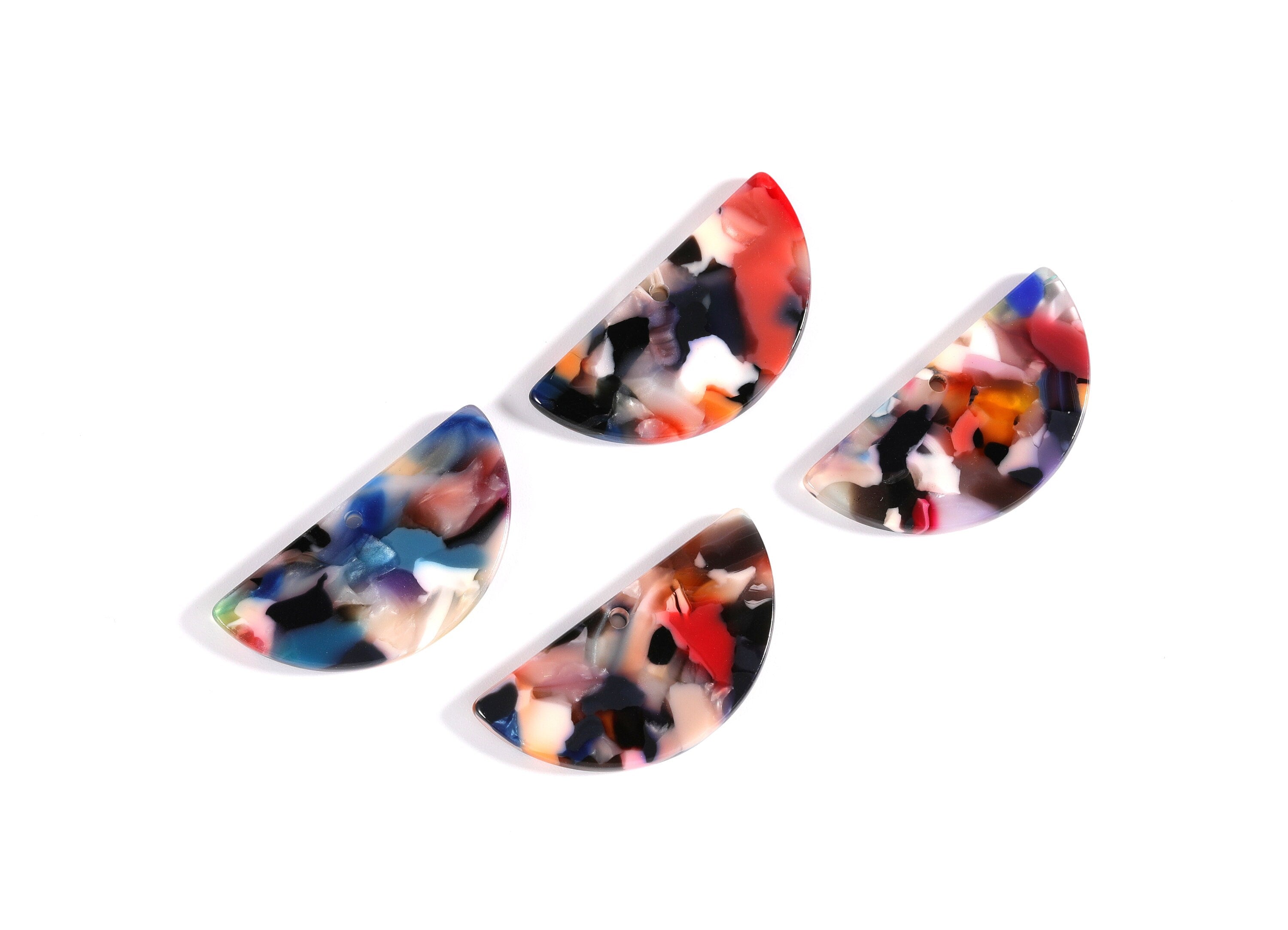 Acetate Semicircle Charms - Semicircle Pendant -  Earring Findings - Jewelry Supplies - Color Code: A60 - 33.5x16.5x2.6mm - AC1006N - DOMEDBAZAAR