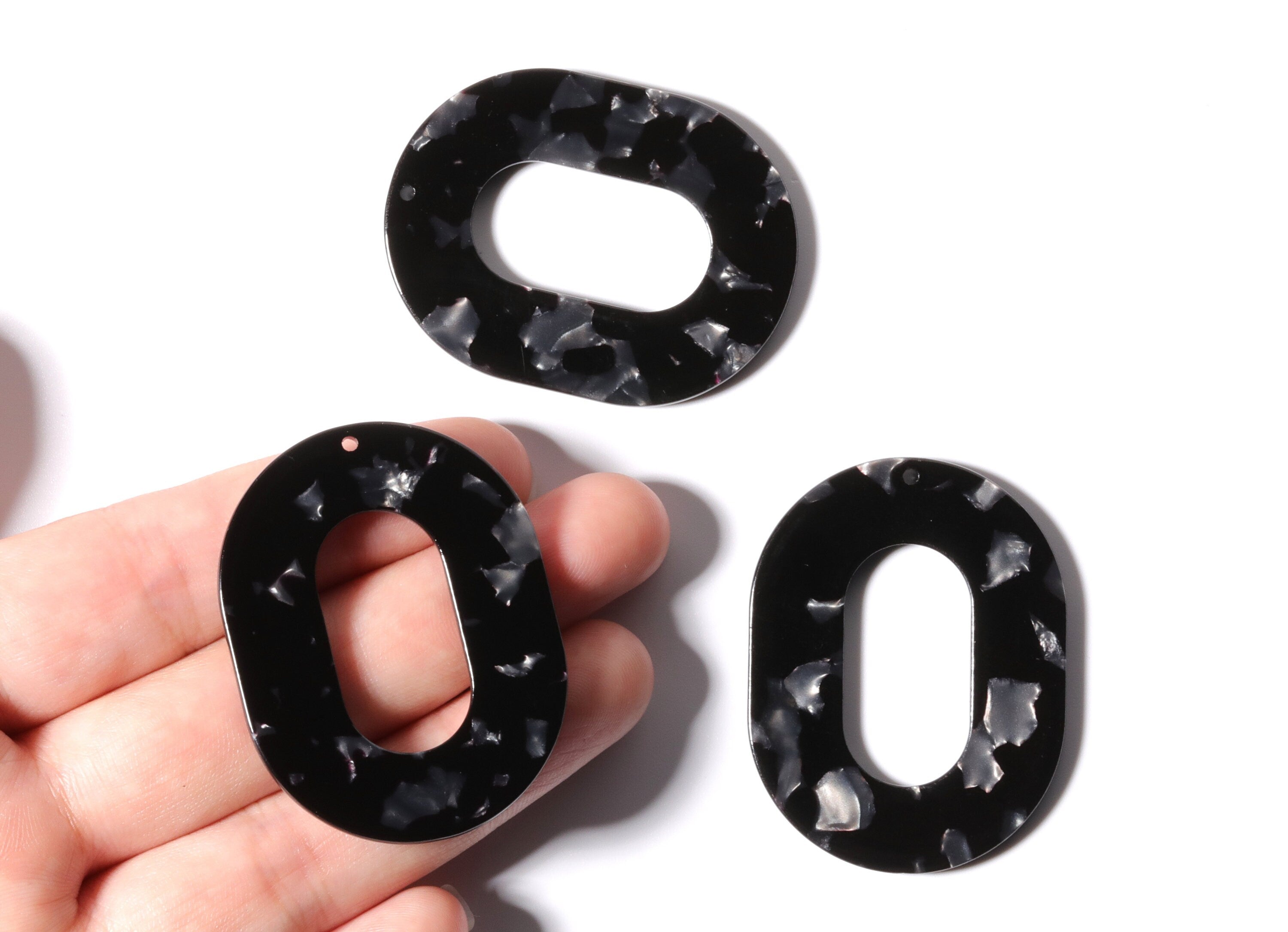 Acetate Oval Charms - Oval Earrings and Pendant - Earring Findings - Jewelry Supplies - Color Code: A48 - 47x34.9x2.5mm - AC1065V - DOMEDBAZAAR
