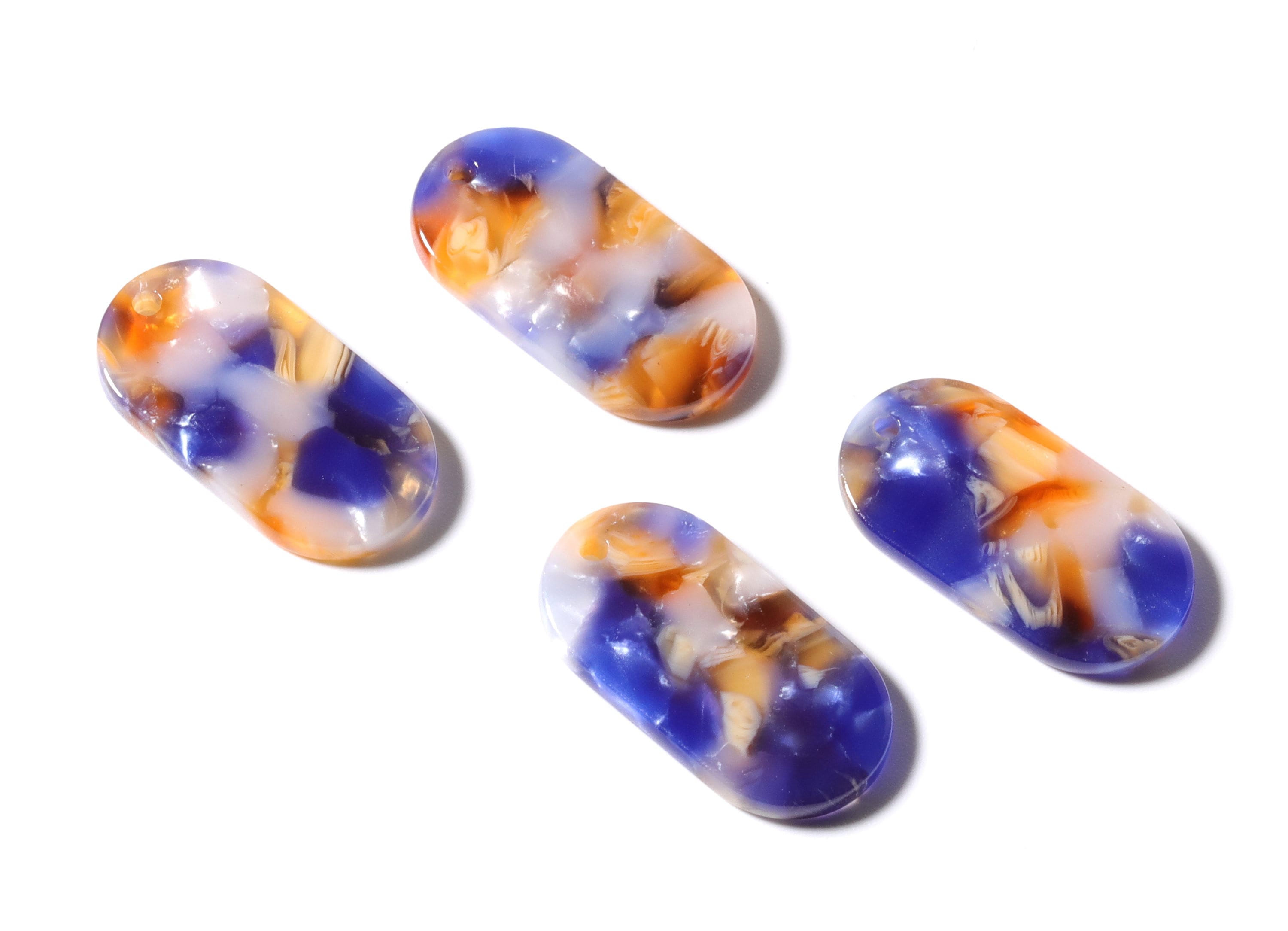 Acetate Acrylic Oval Earring Charms - Oval Pendant - Earring Findings - Jewelry Supplies - Color Code: A96 - 26.65x13.9x2.63mm - AC1156K - DOMEDBAZAAR