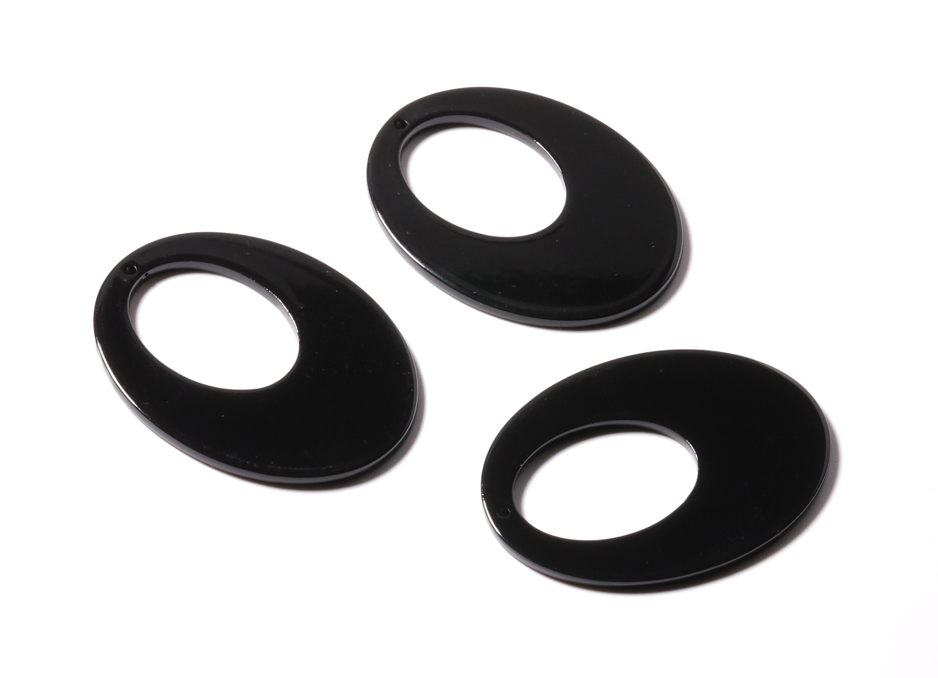 Acetate Cellulose Earring Charm - Oval Shaped Pendant - Earring Findings - Jewelry Supplies - Color Code: A66 - 49.74x37.48x2.12mm - AC1187A - DOMEDBAZAAR
